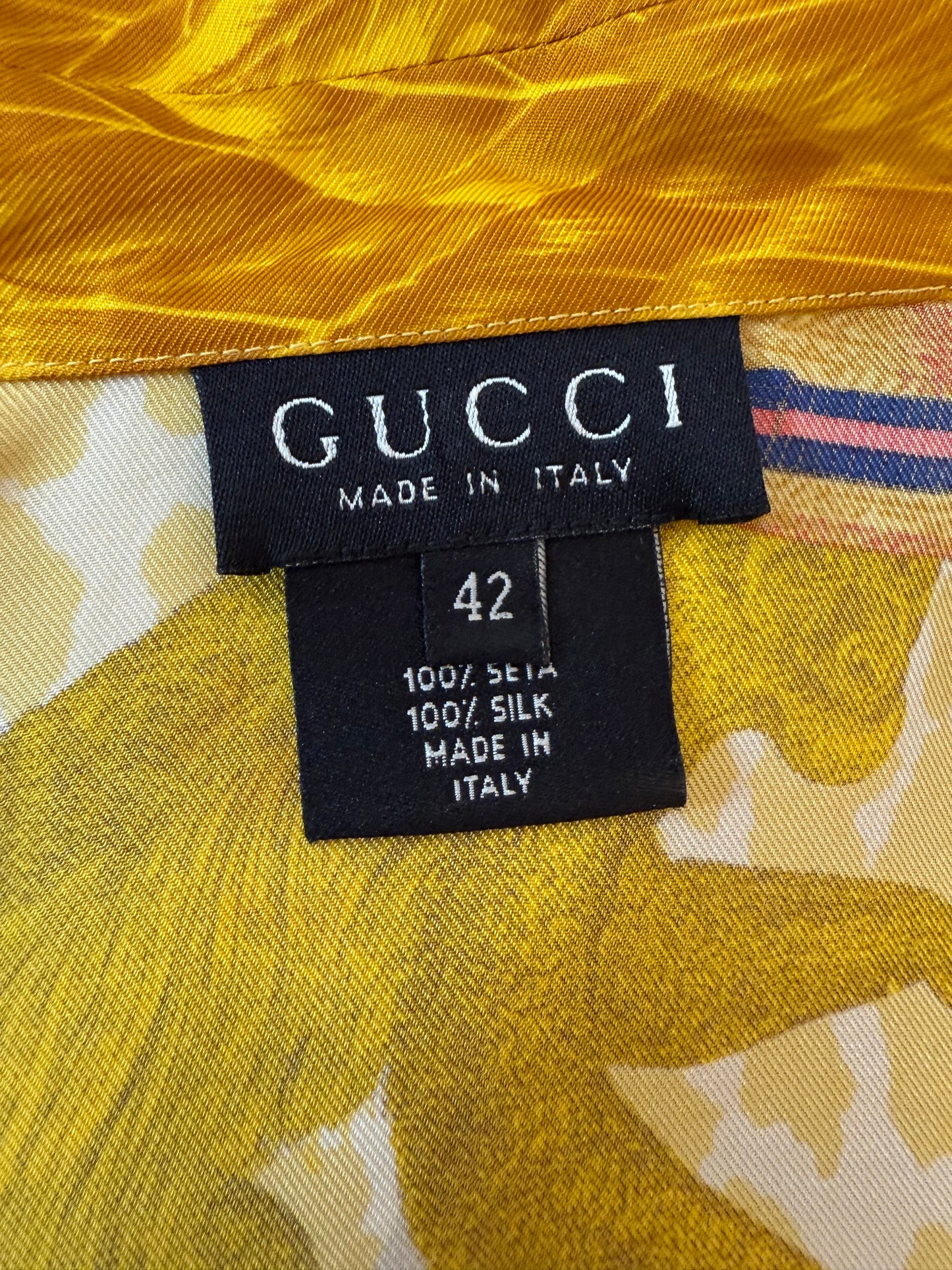 Gucci by Tom Ford 2000’s silk shirt with iconic monkey pattern