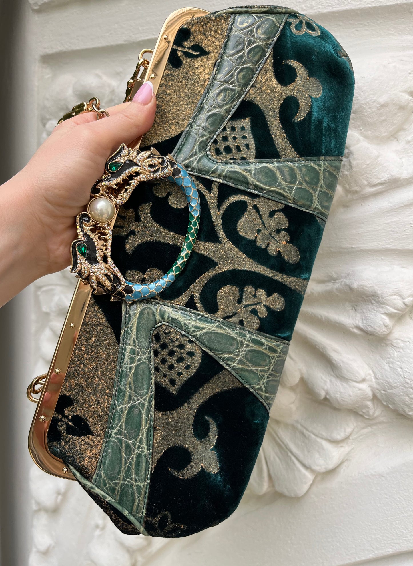 Iconic extremely rare Tom Ford for Gucci Damask « Dragon » purse clutch FW 2004