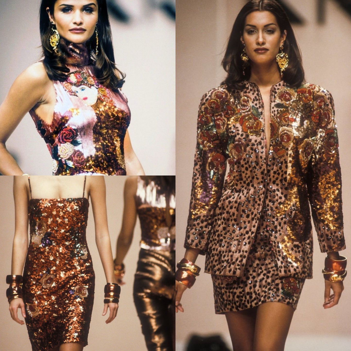 Krizia Amazing Vintage Runway Fall/Winter 1992 beaded embroidered skirt suit