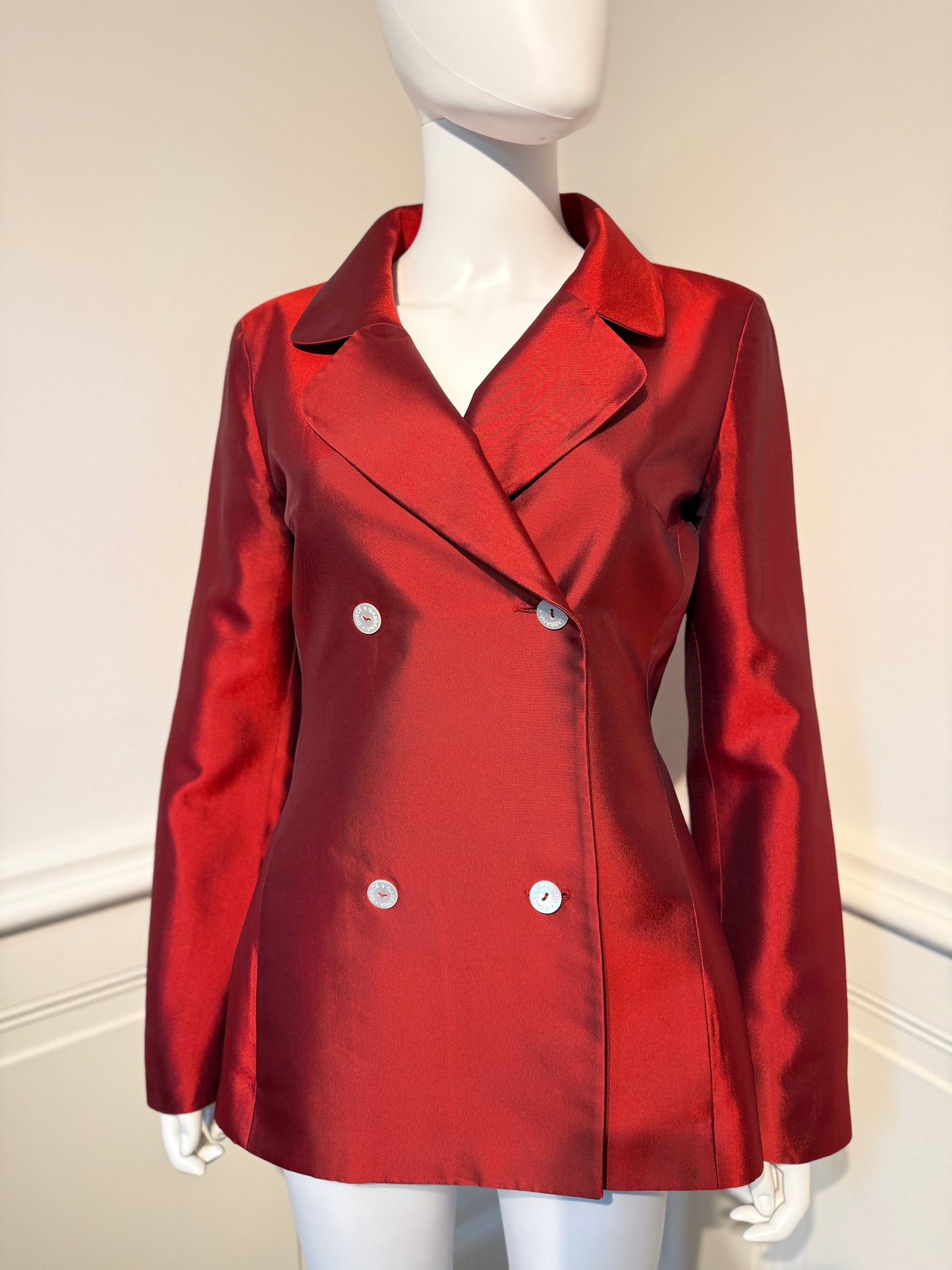 Documented Early Dolce&Gabbana Runway Silk Jacket SS 1996 worn by Yasmeen Ghauri