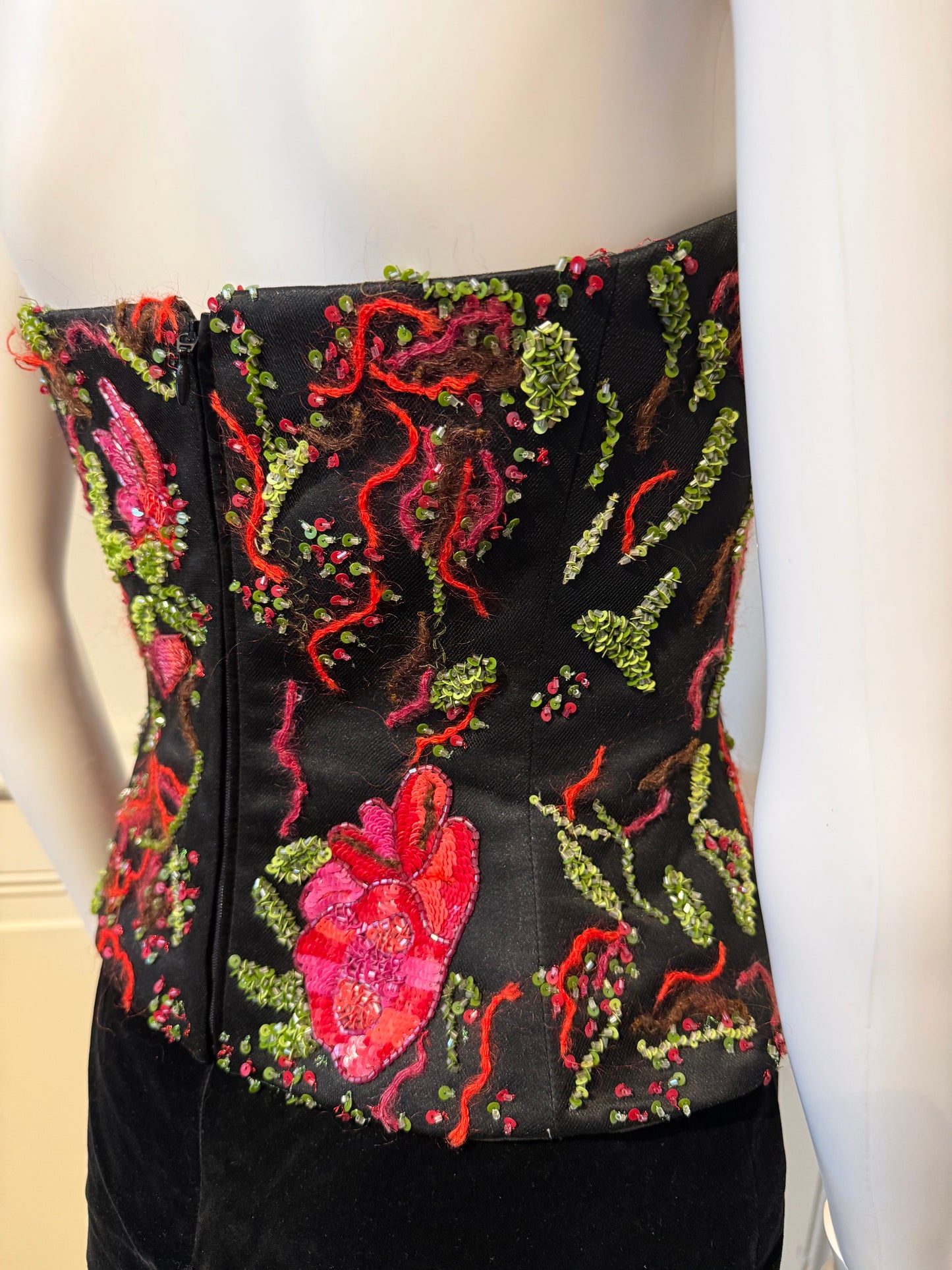 Vintage Armani embroidered top bustier