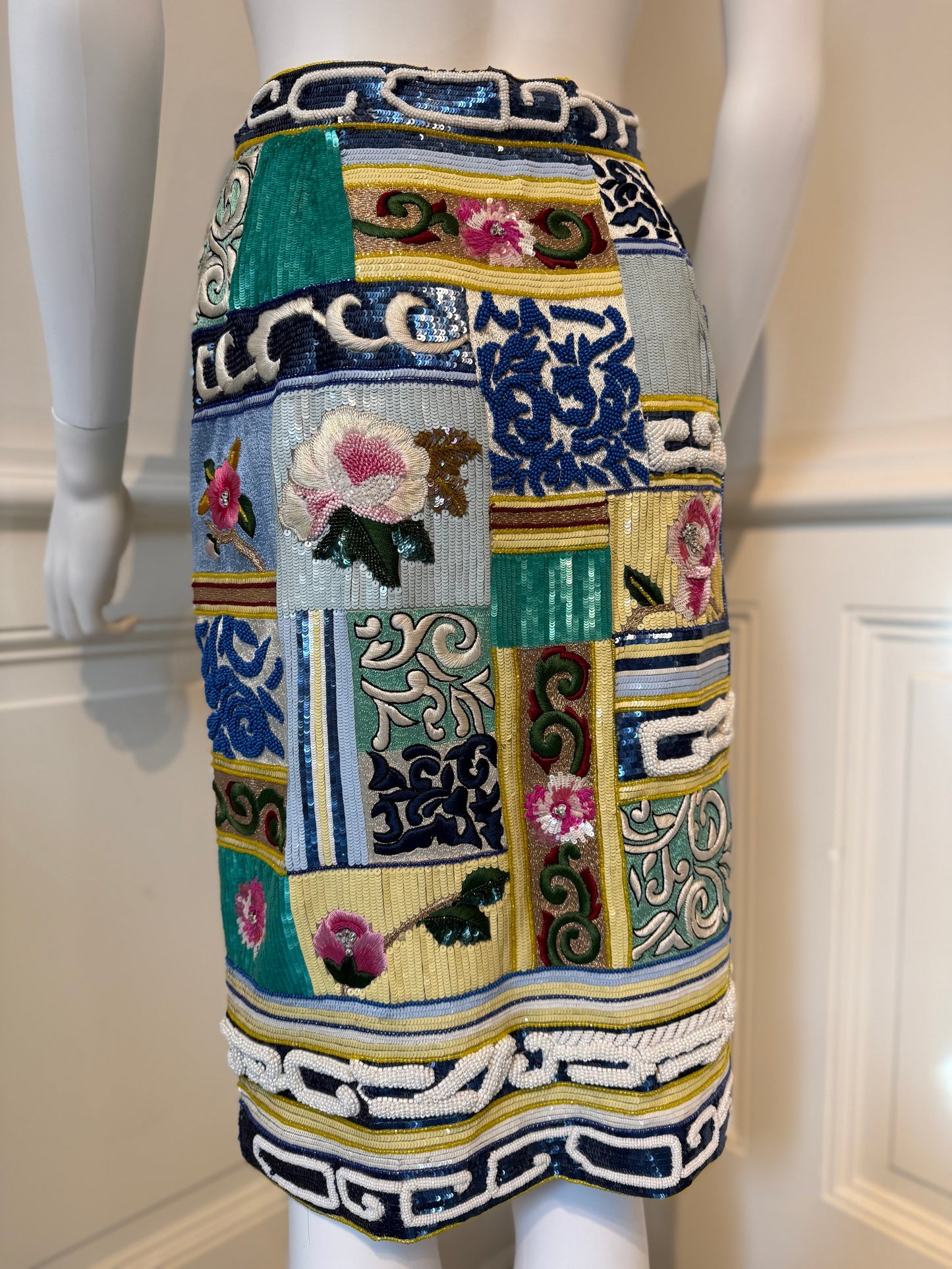Rare Valentino Garavani SS 1992 Runway embellished skirt