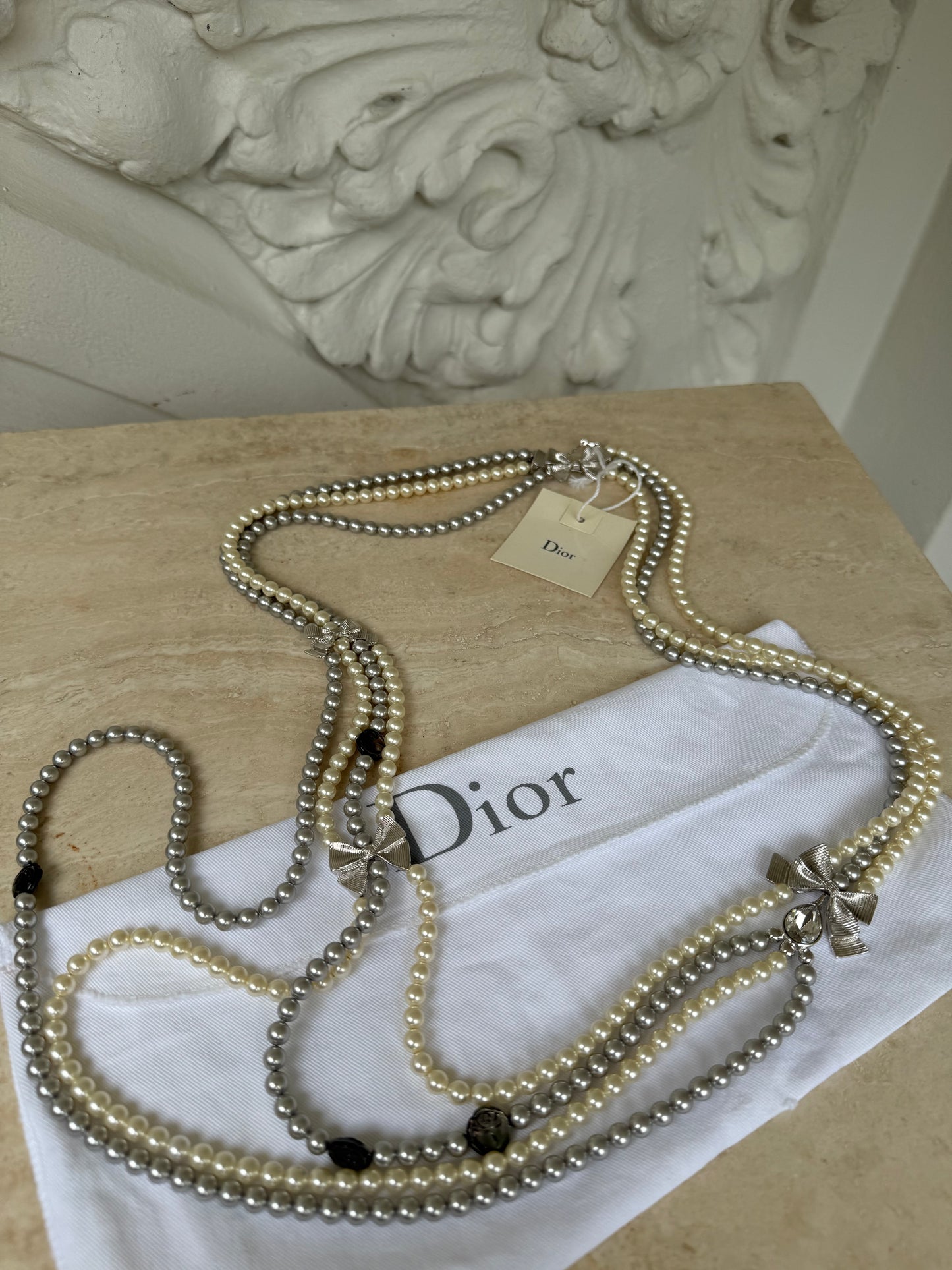Christian Dior by John Galliano SS 2004 gorgeous baroque pearls long necklace
