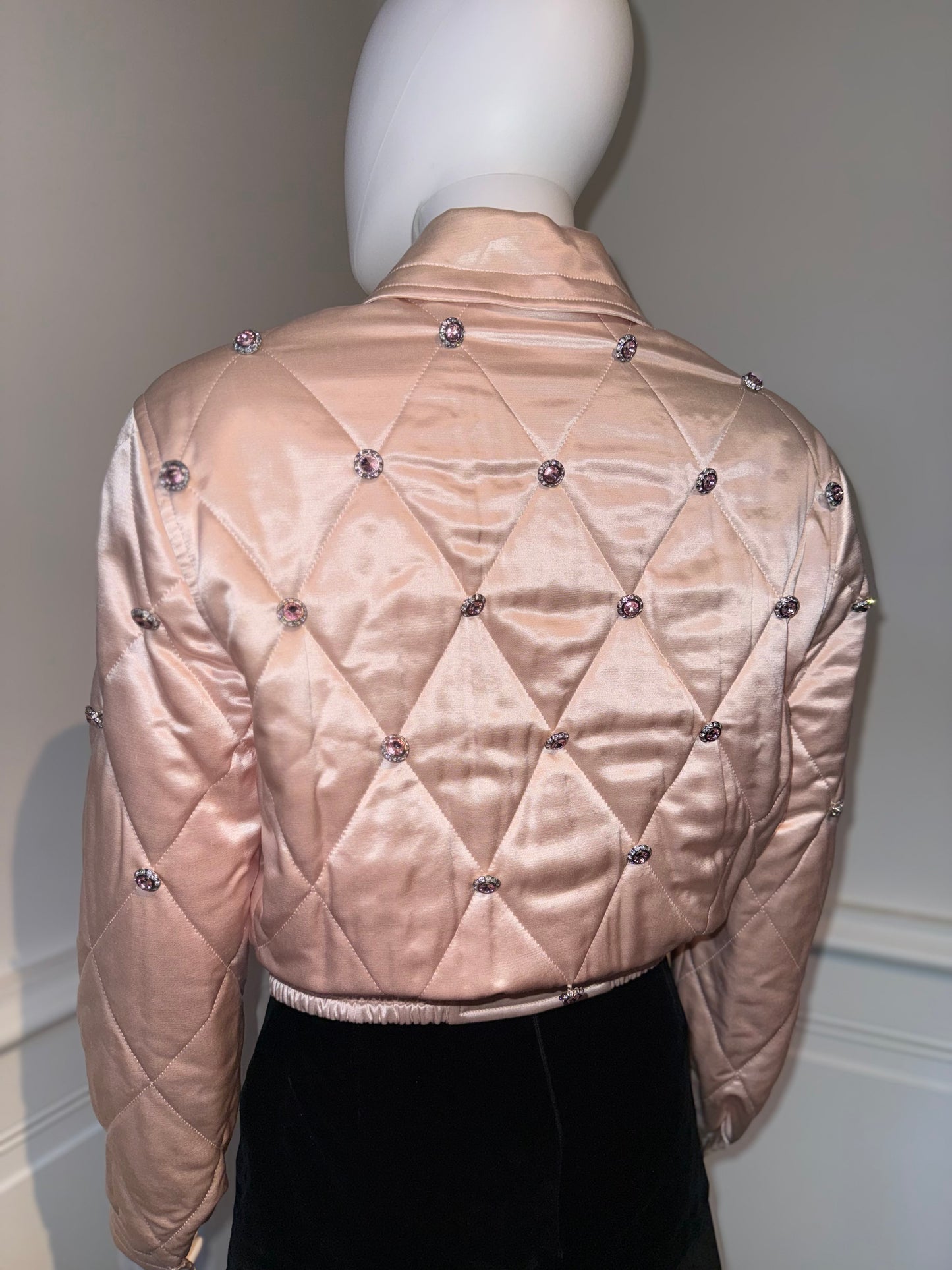 Early 2000s Escada silk wool crystals embellished bomber