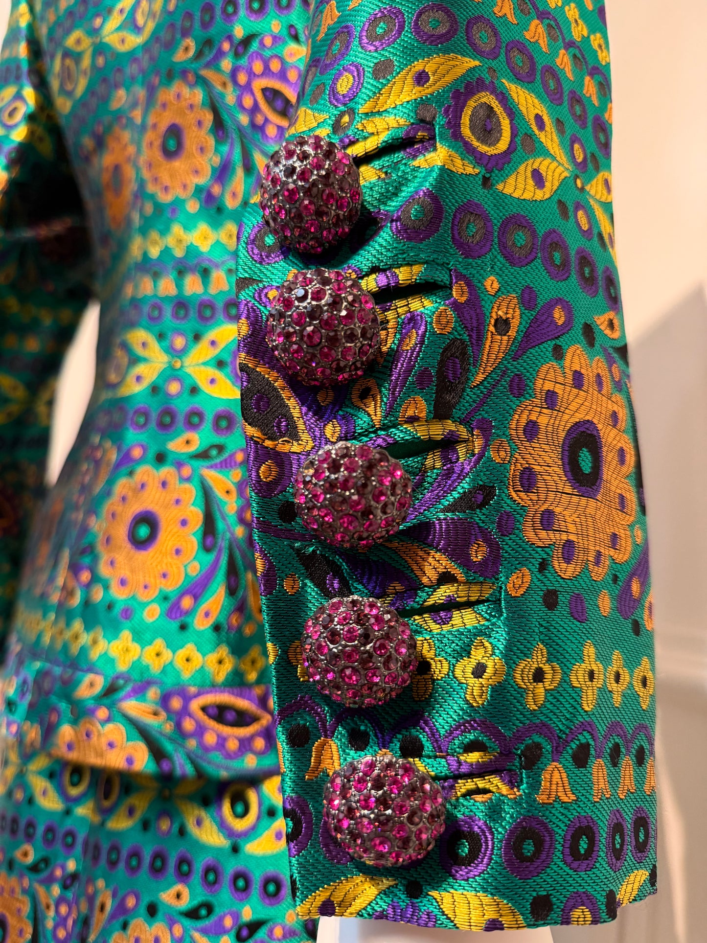 Documented Yves Saint Laurent Rive Gauche AW 1990/1991 runway brocade skirt suit