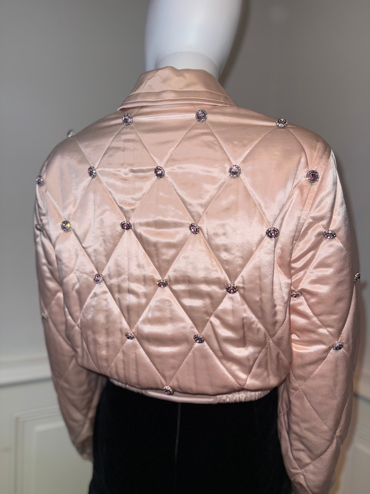 Early 2000s Escada silk wool crystals embellished bomber