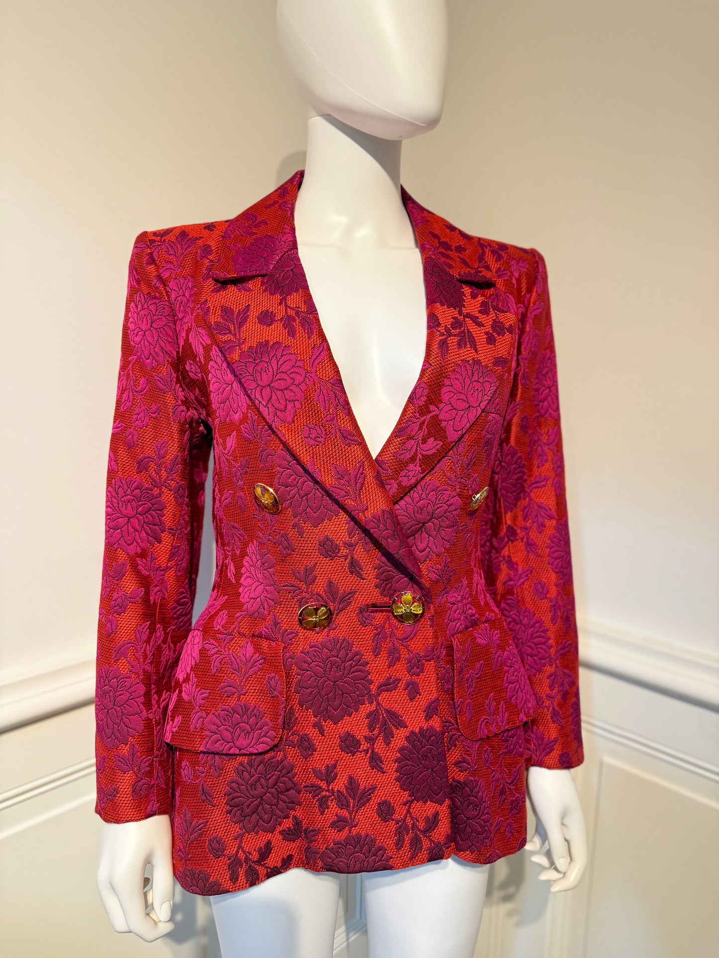 Documented Yves Saint Laurent Rive Gauche Runway brocade jacket blazer AW 1992/1993