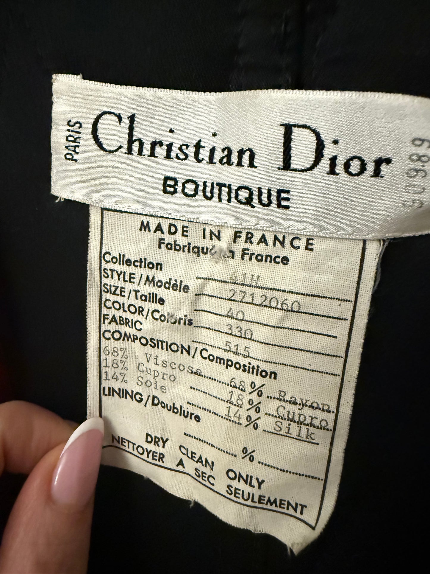 Rare Christian Dior by Gianfranco Ferre Runway Fall/Winter 1994/1995 Velvet Coat