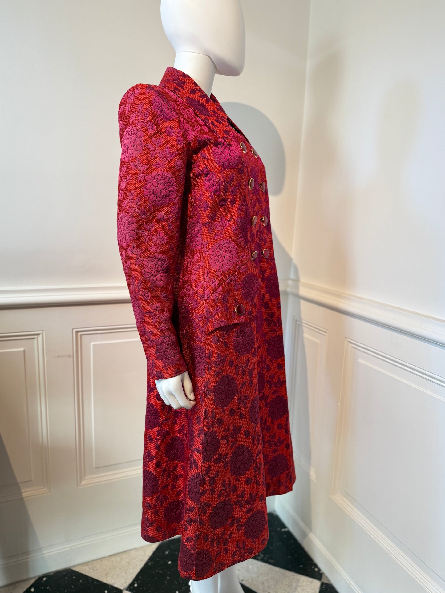 Documented Runway Yves Saint Laurent Rive Gauche AW 1992/1993 Runway brocade coat