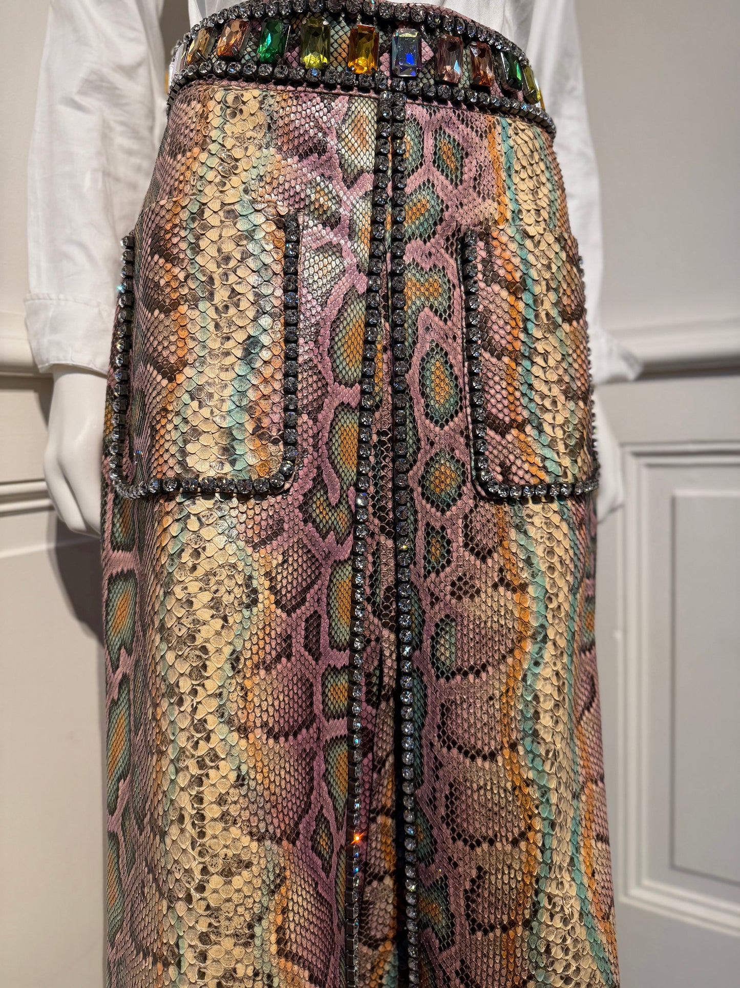 Gucci by Alessandro Michele Runway Fall/Winter 2017 Python skin crystals skirt
