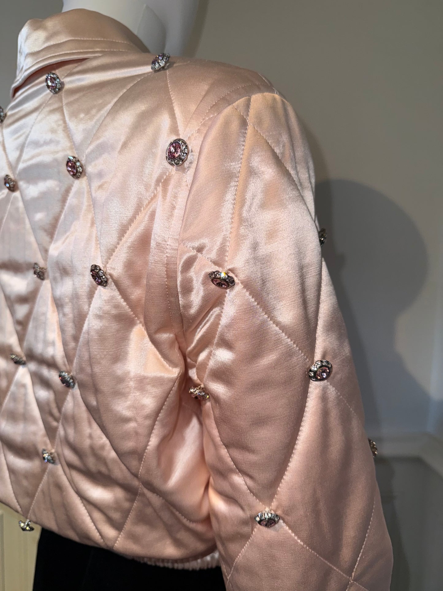 Early 2000s Escada silk wool crystals embellished bomber