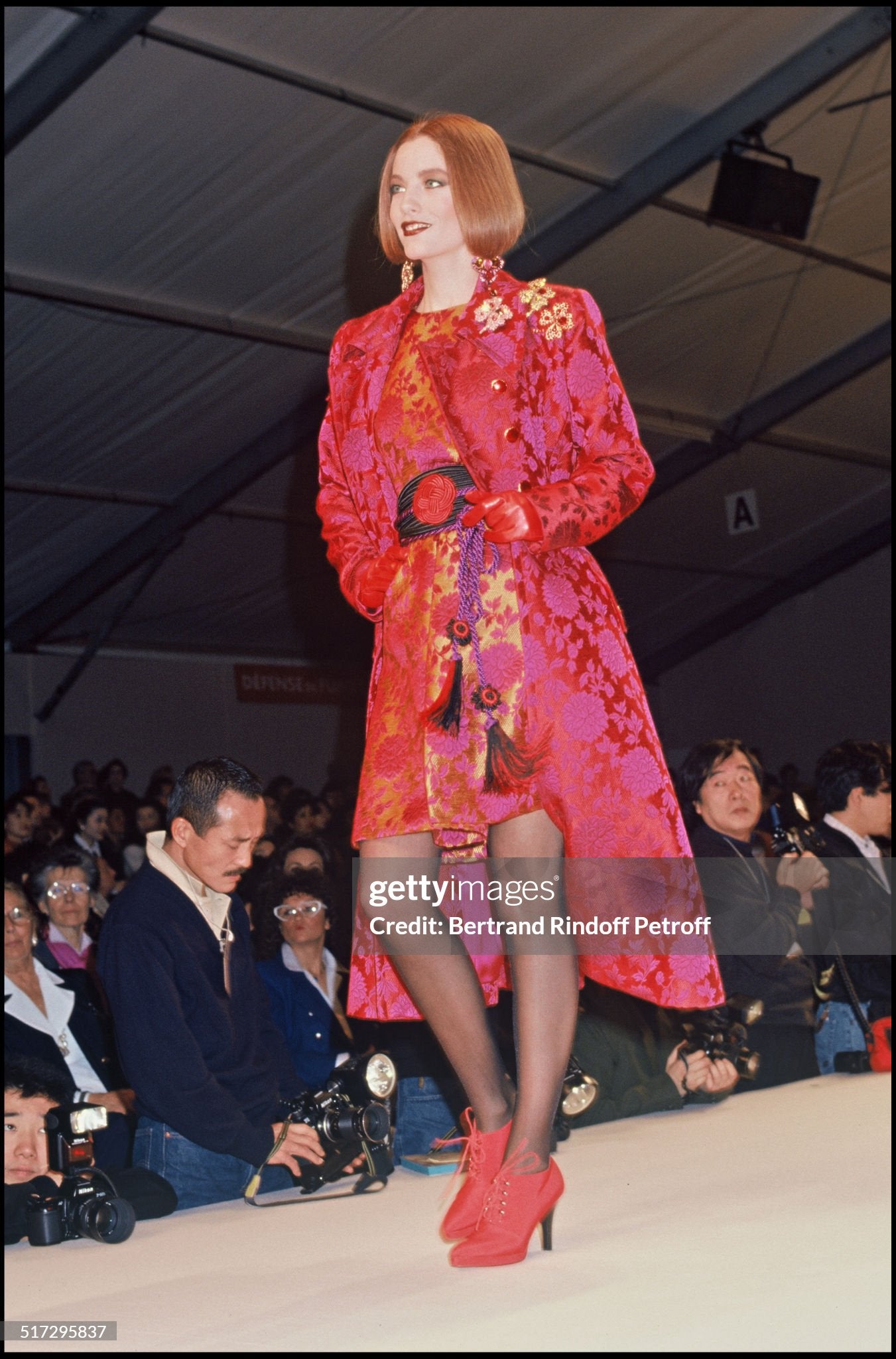 Documented Runway Yves Saint Laurent Rive Gauche AW 1992/1993 Runway brocade coat
