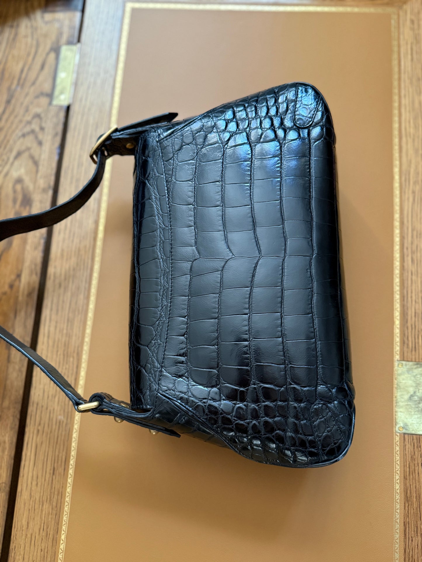 Rare one and only iconic limited edition runway Gucci Fall/Winter 2003 crocodile skin Horsebit 1955 by Tom Ford