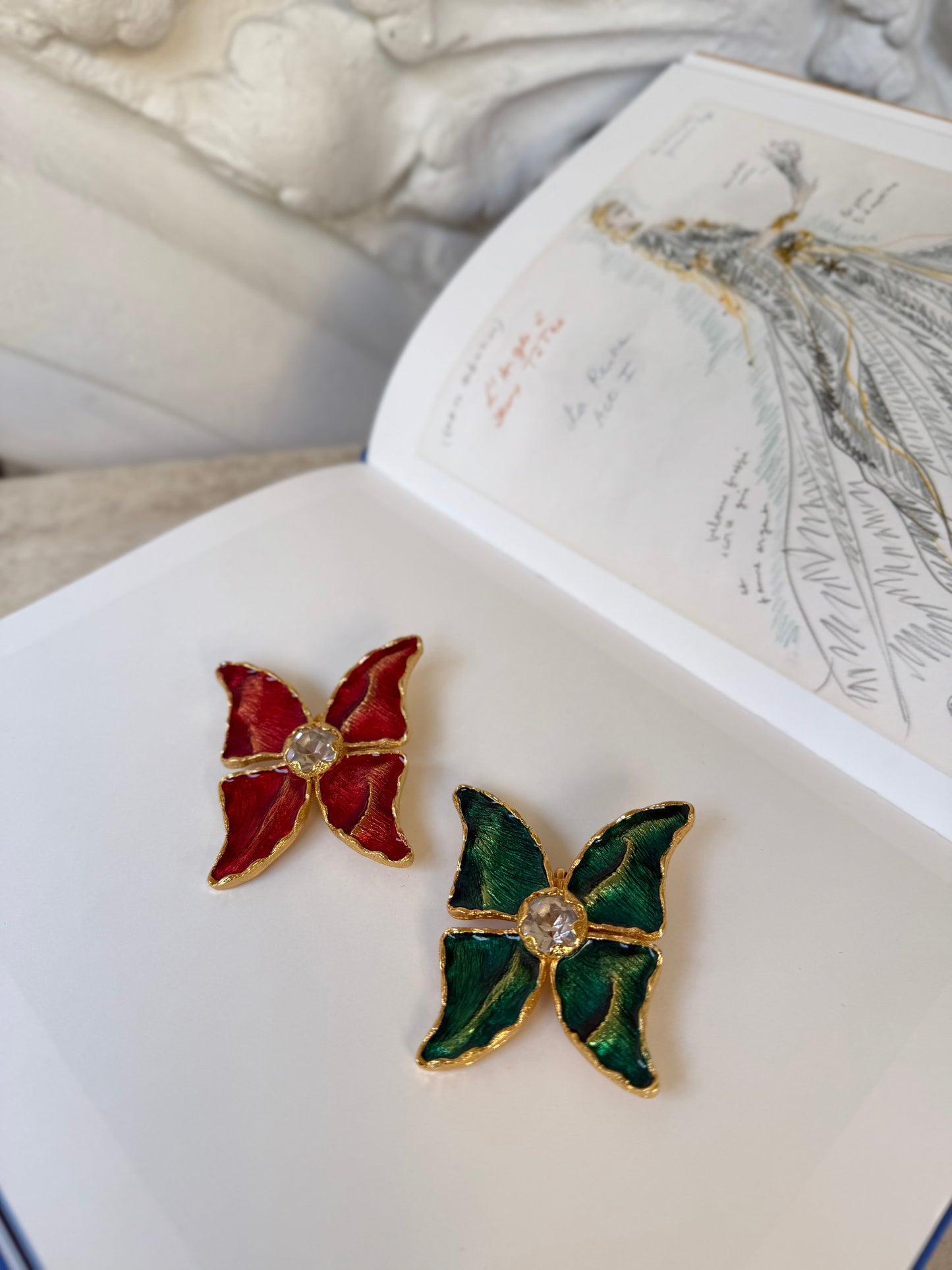 Pair of Yves Saint Laurent vintage broches/pendants designed by Robert Goossens