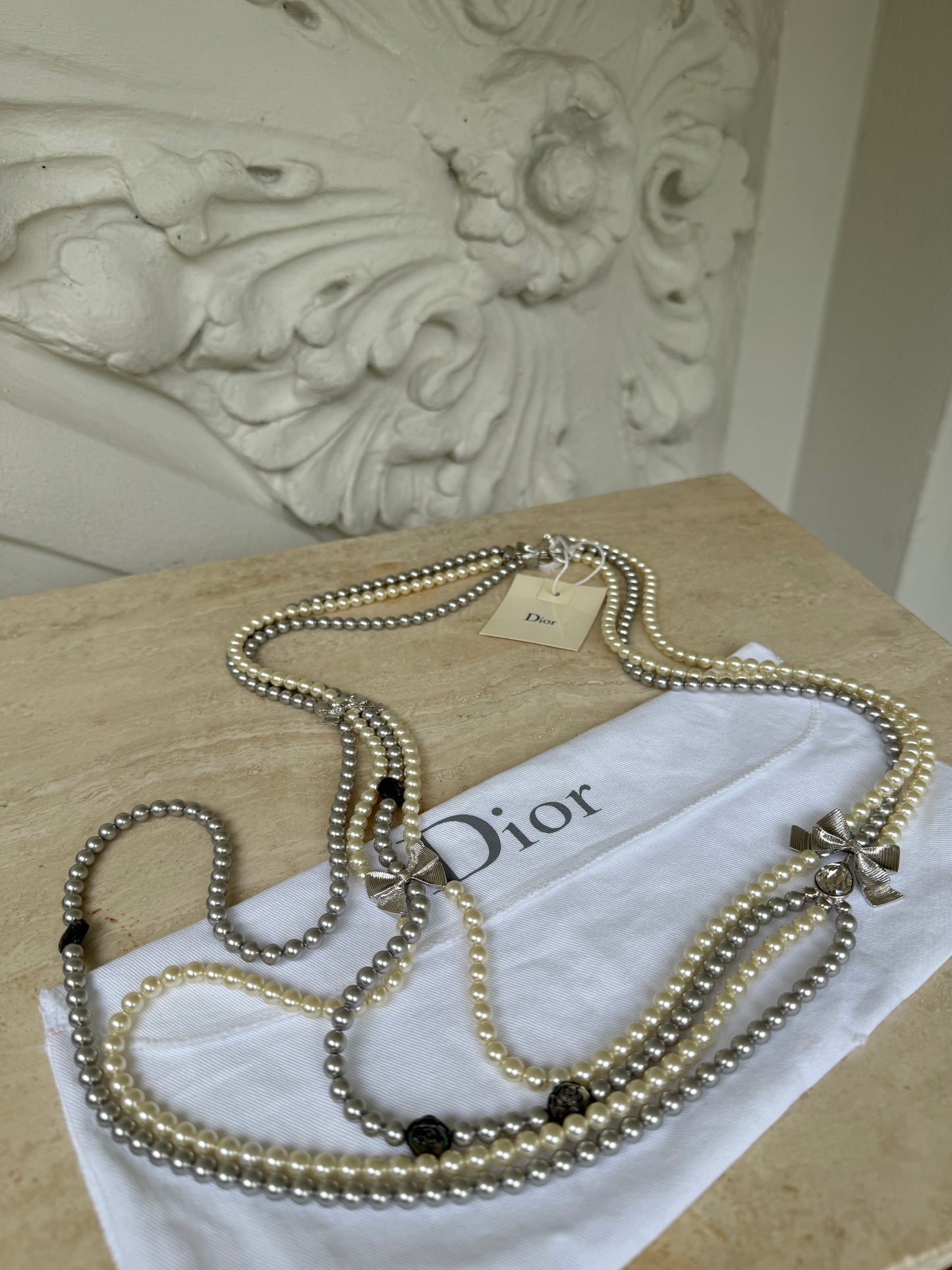 Christian Dior by John Galliano SS 2004 gorgeous baroque pearls long necklace