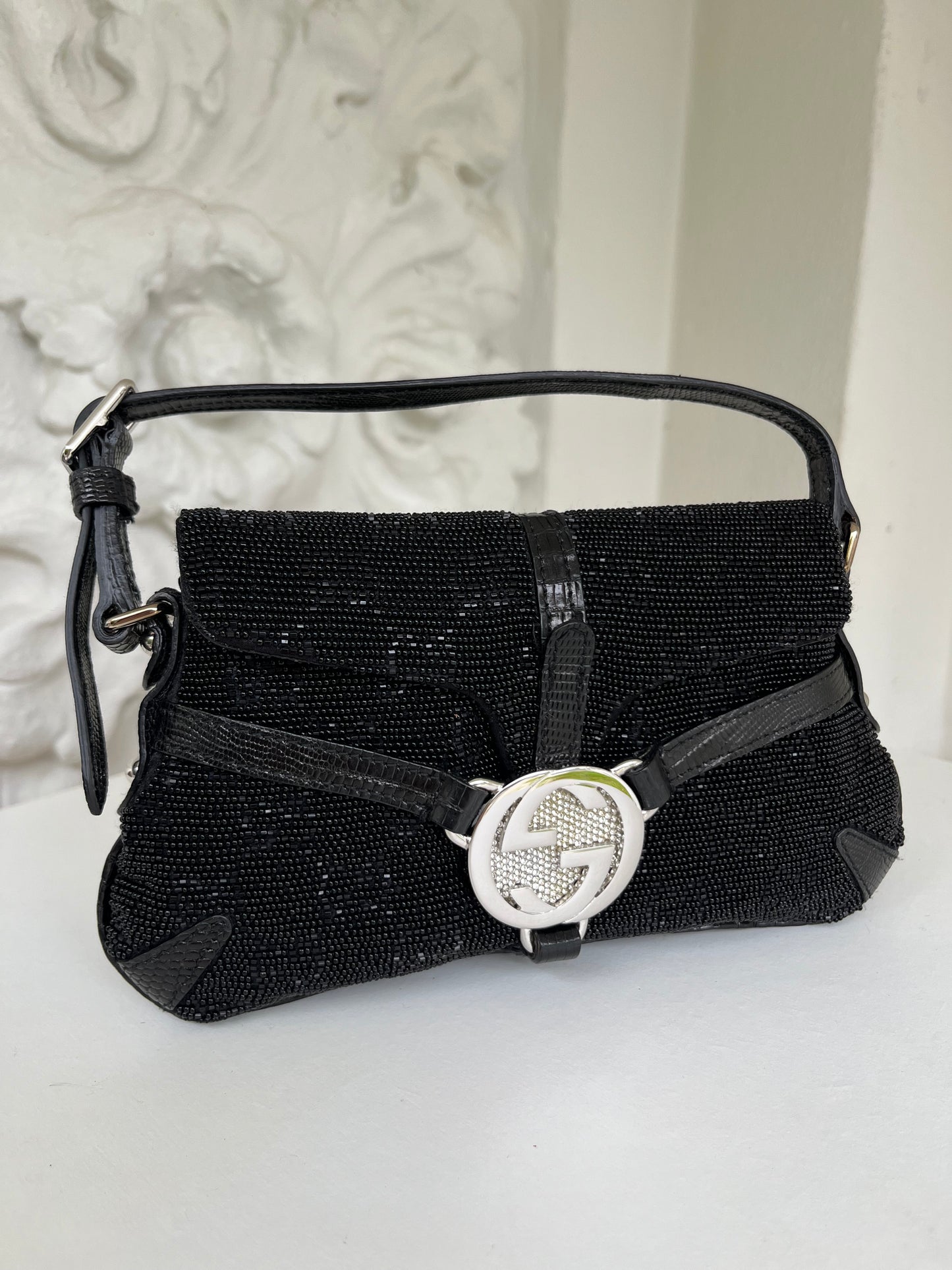 Rare 2000’s Gucci by Tom Ford interlocking GG beaded micro-bag, pochette