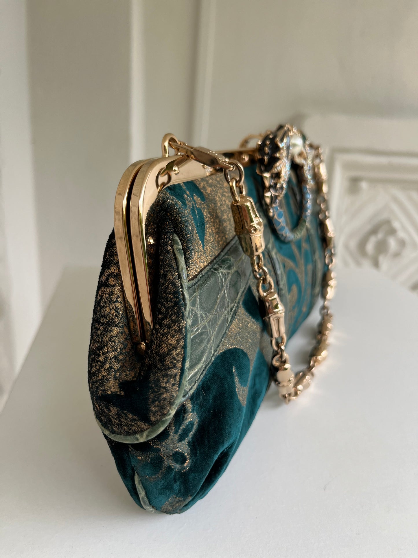 Iconic extremely rare Tom Ford for Gucci Damask « Dragon » purse clutch FW 2004