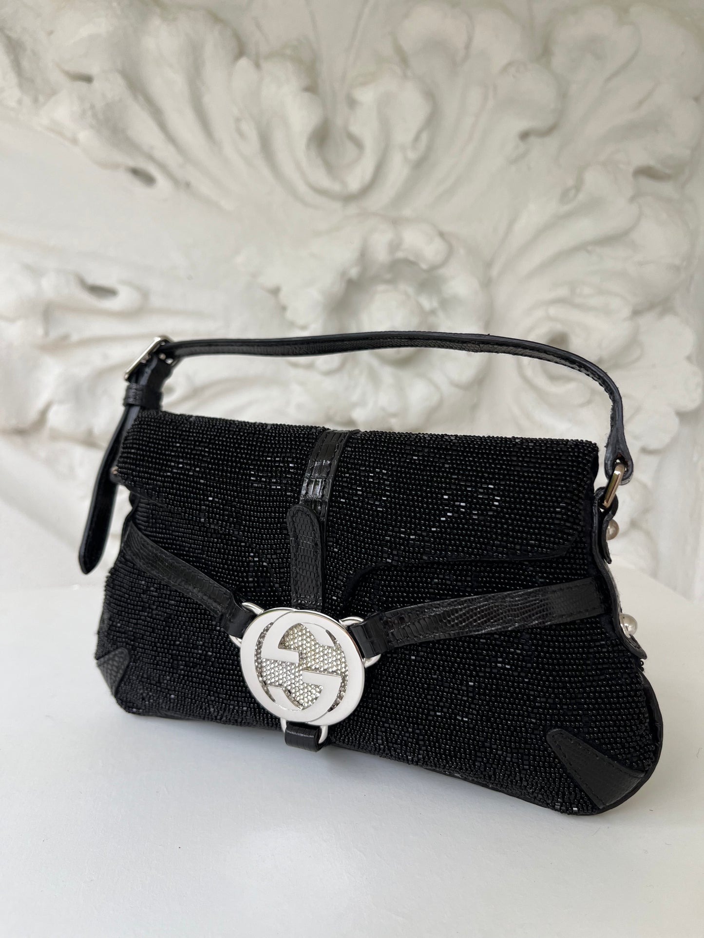 Rare 2000’s Gucci by Tom Ford interlocking GG beaded micro-bag, pochette