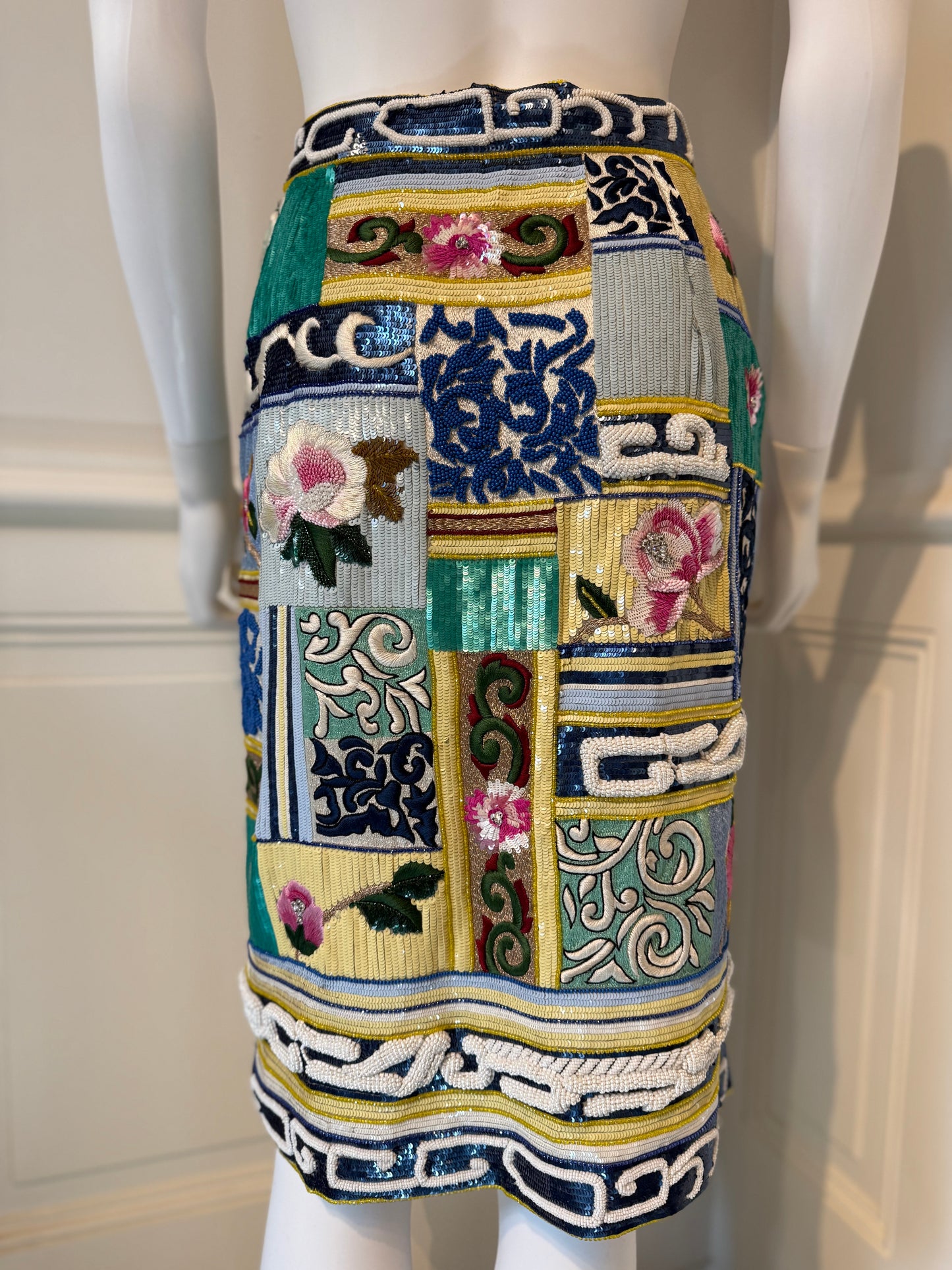 Rare Valentino Garavani SS 1992 Runway embellished skirt