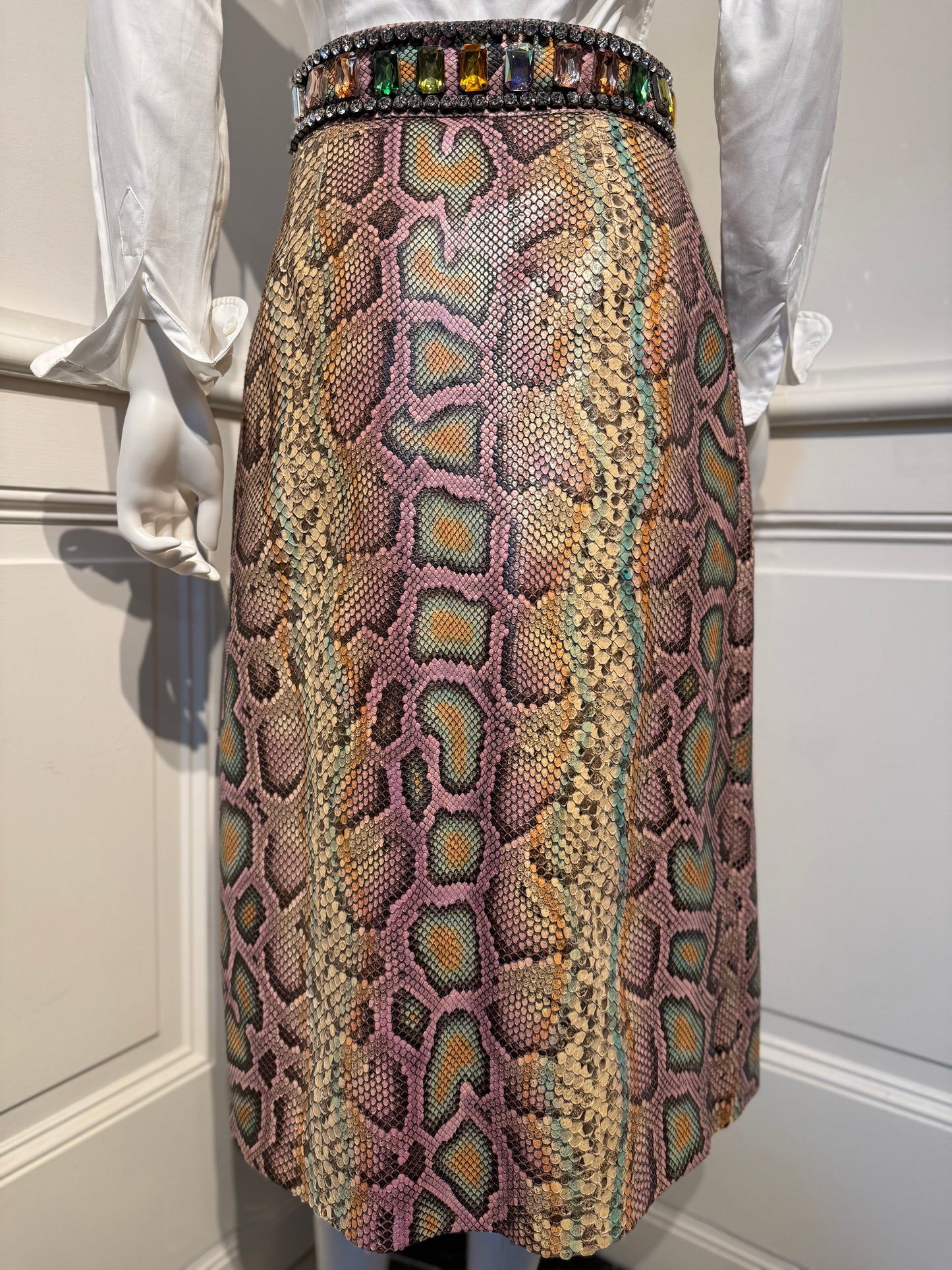 Gucci by Alessandro Michele Runway Fall/Winter 2017 Python skin crystals skirt