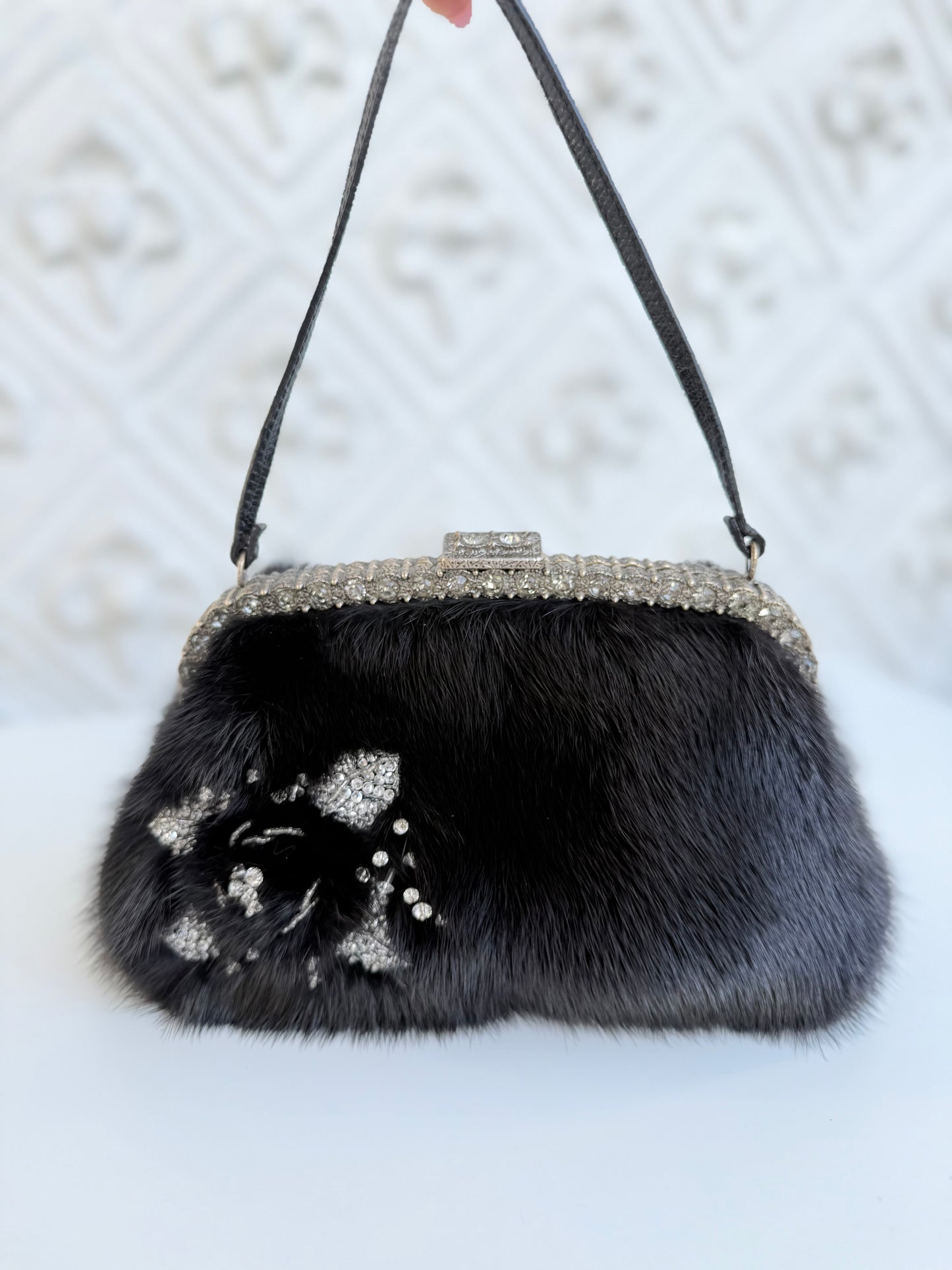 Rare Valentino Fall/Winter 2005 black mink fur purse