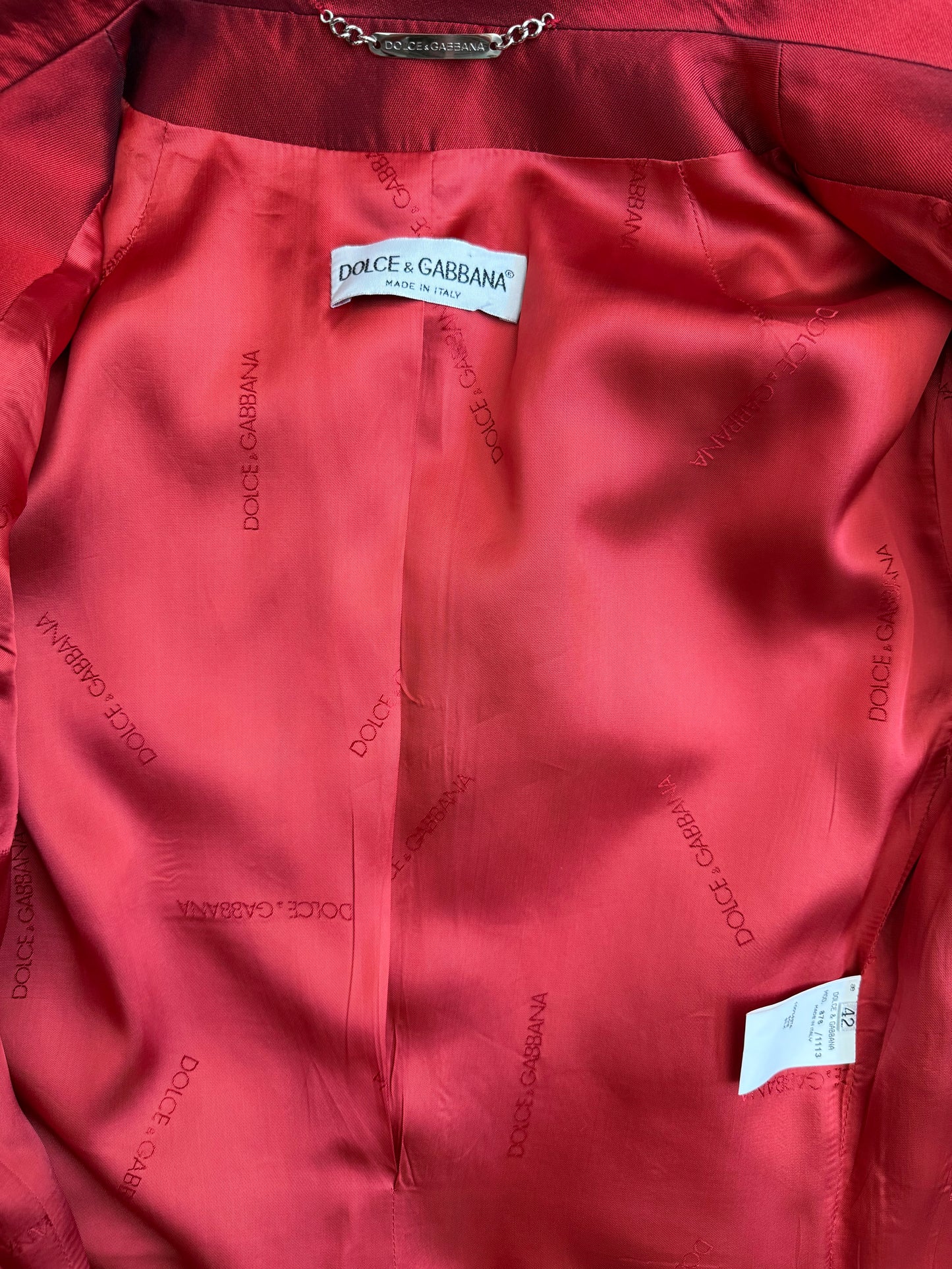 Documented Early Dolce&Gabbana Runway Silk Jacket SS 1996 worn by Yasmeen Ghauri