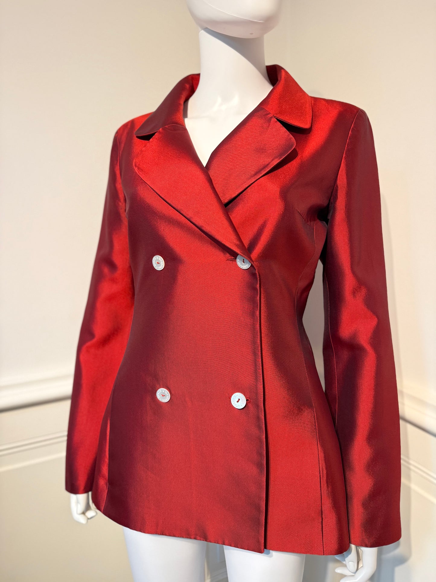 Documented Early Dolce&Gabbana Runway Silk Jacket SS 1996 worn by Yasmeen Ghauri