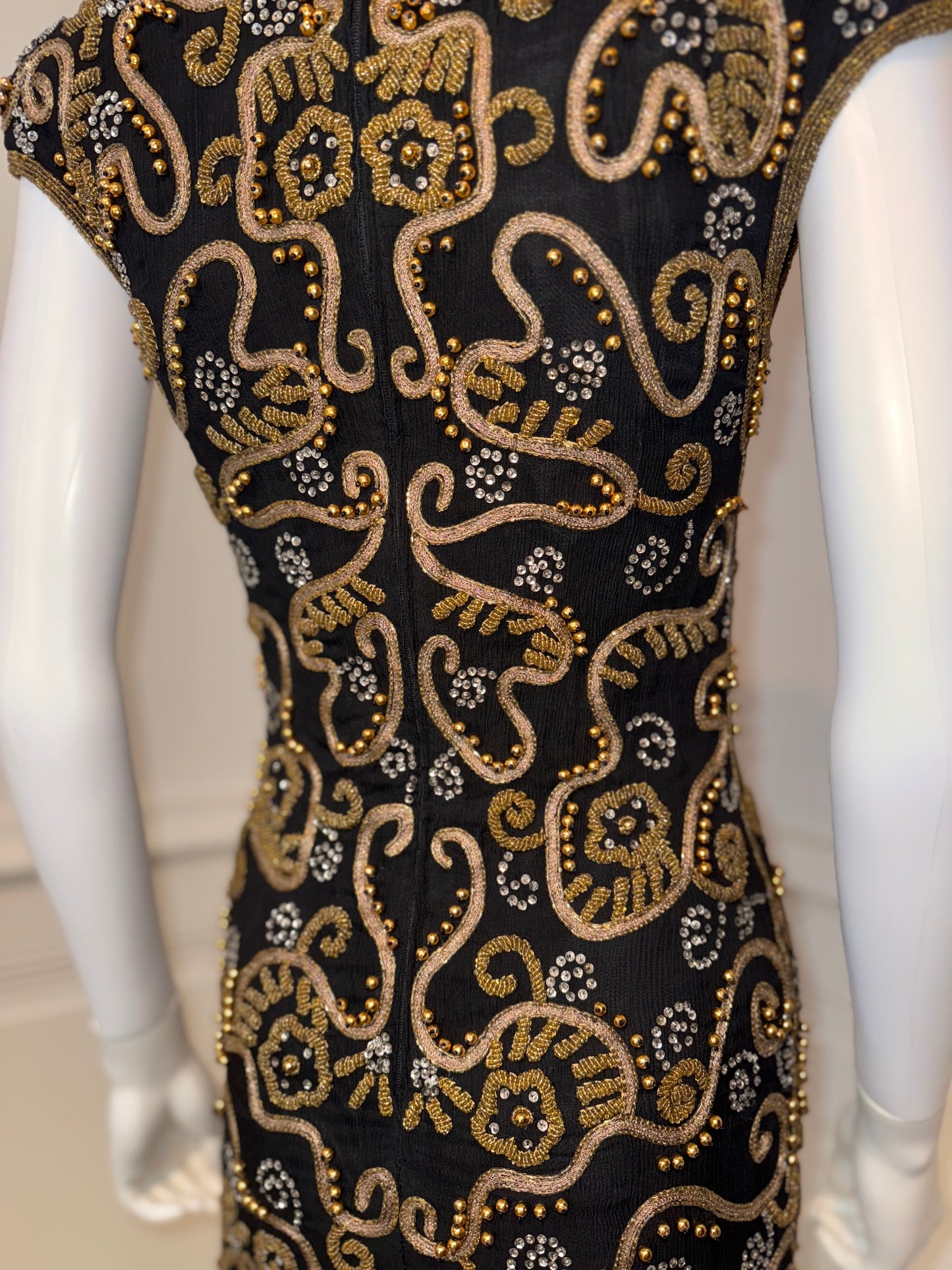 Escada by Silk Margaretha Ley vintage hand beaded and embroidered dress