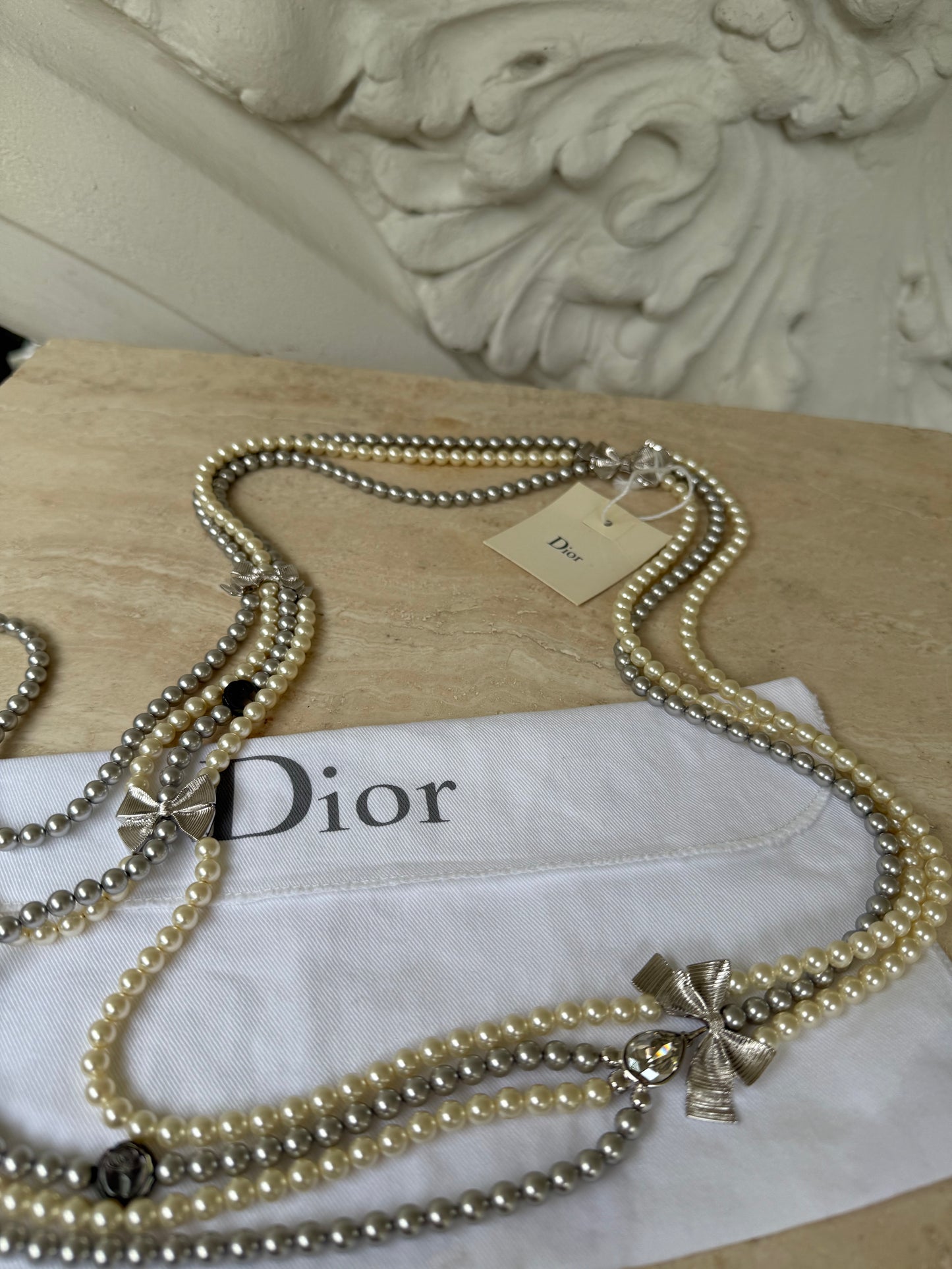 Christian Dior by John Galliano SS 2004 gorgeous baroque pearls long necklace