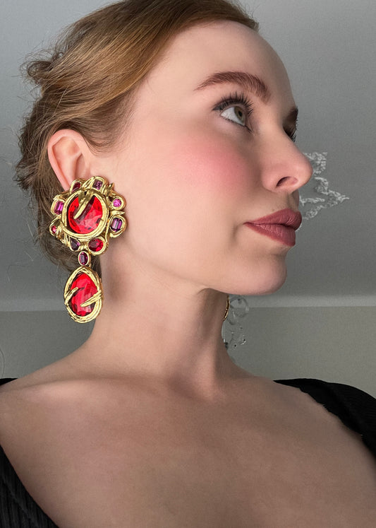 Yves Saint Laurent vintage clips on earrings « Cadix »