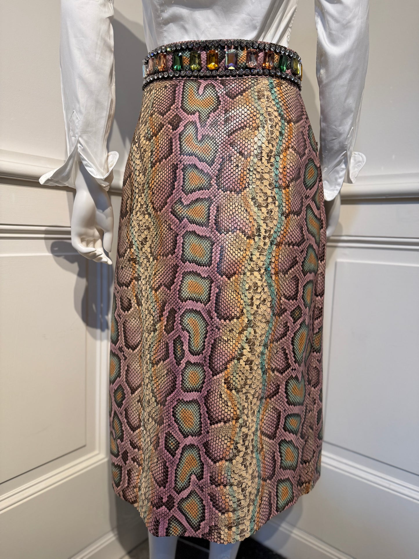 Gucci by Alessandro Michele Runway Fall/Winter 2017 Python skin crystals skirt