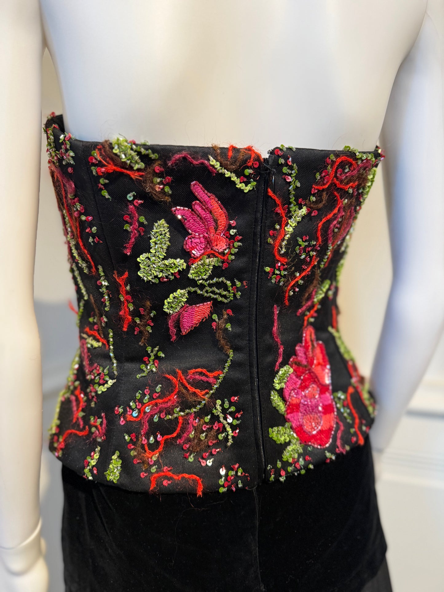 Vintage Armani embroidered top bustier