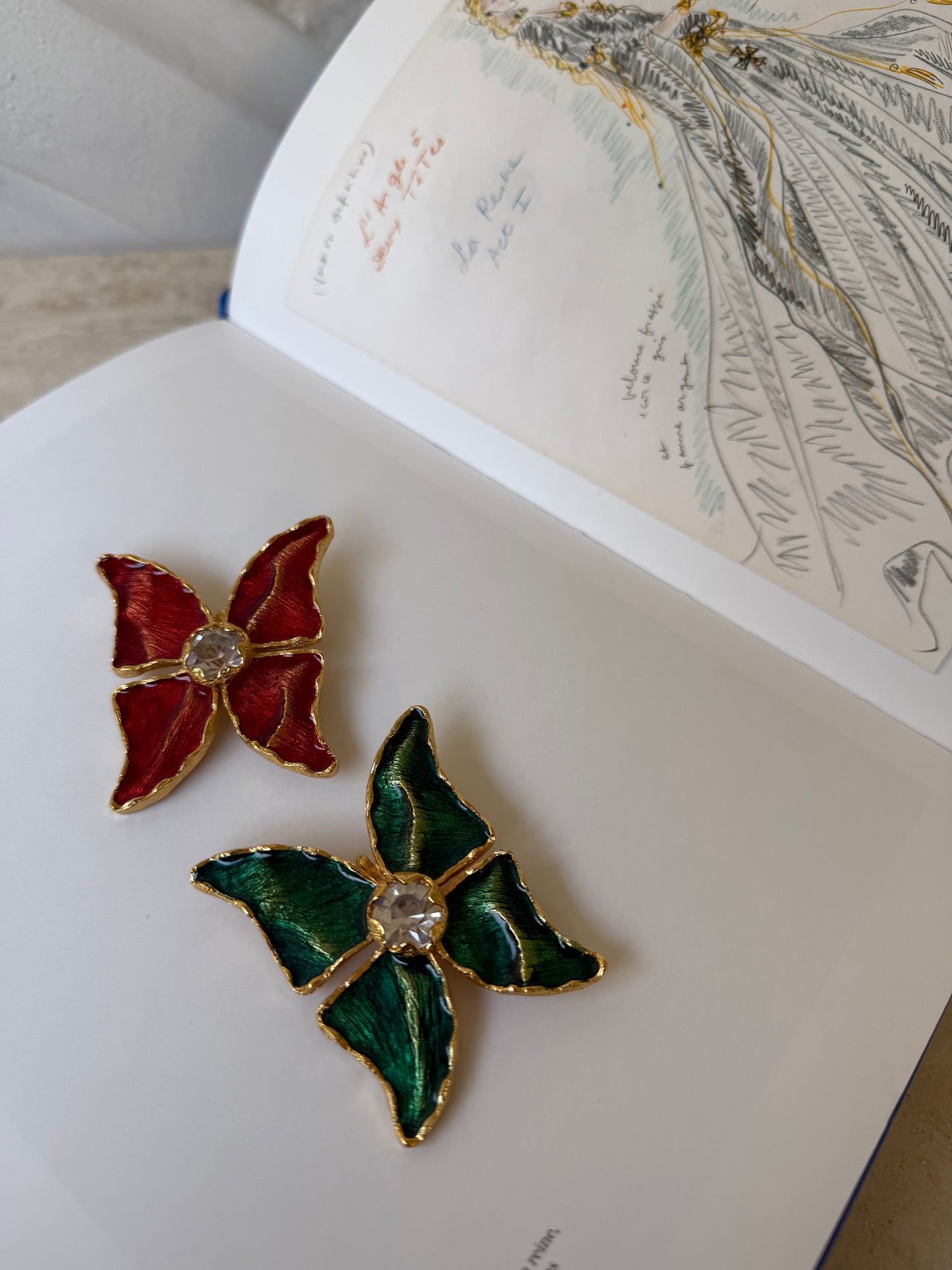 Pair of Yves Saint Laurent vintage broches/pendants designed by Robert Goossens