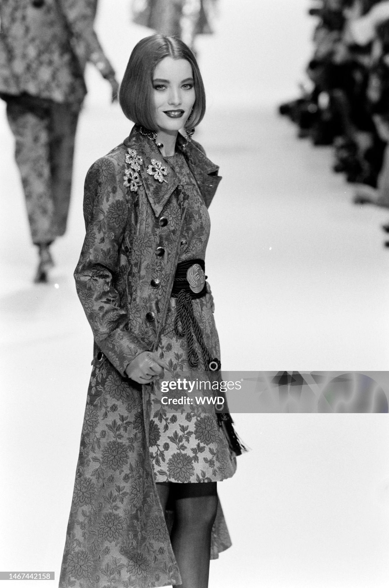 Documented Runway Yves Saint Laurent Rive Gauche AW 1992/1993 Runway brocade coat