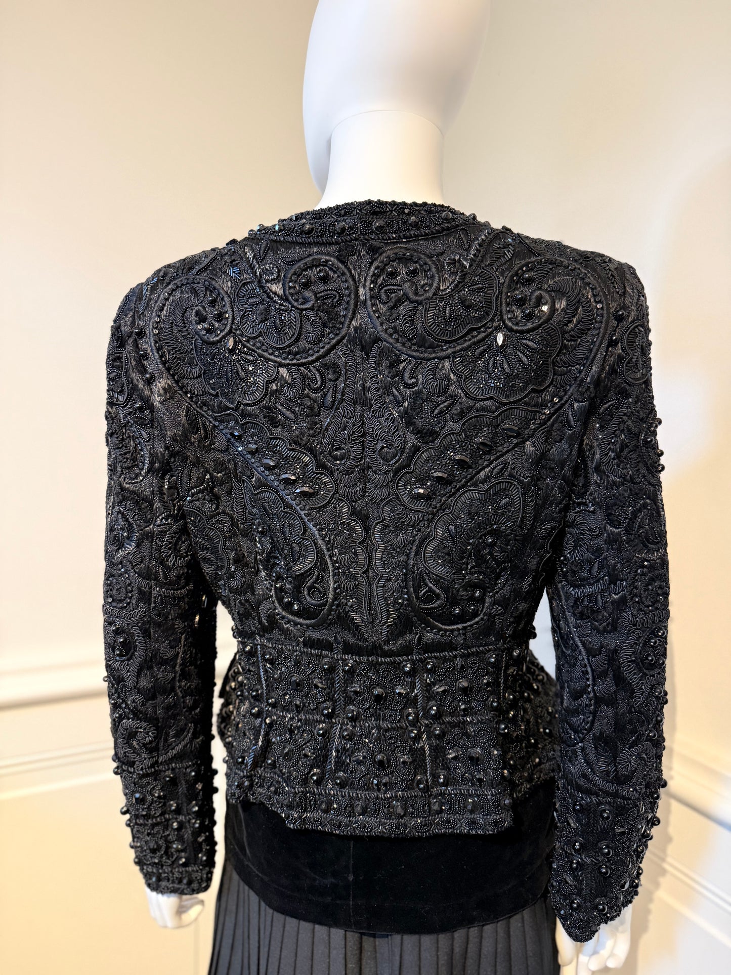 Oscar de la Renta Fall/Winter 1991 runway evening jacket fully hand-embroidered