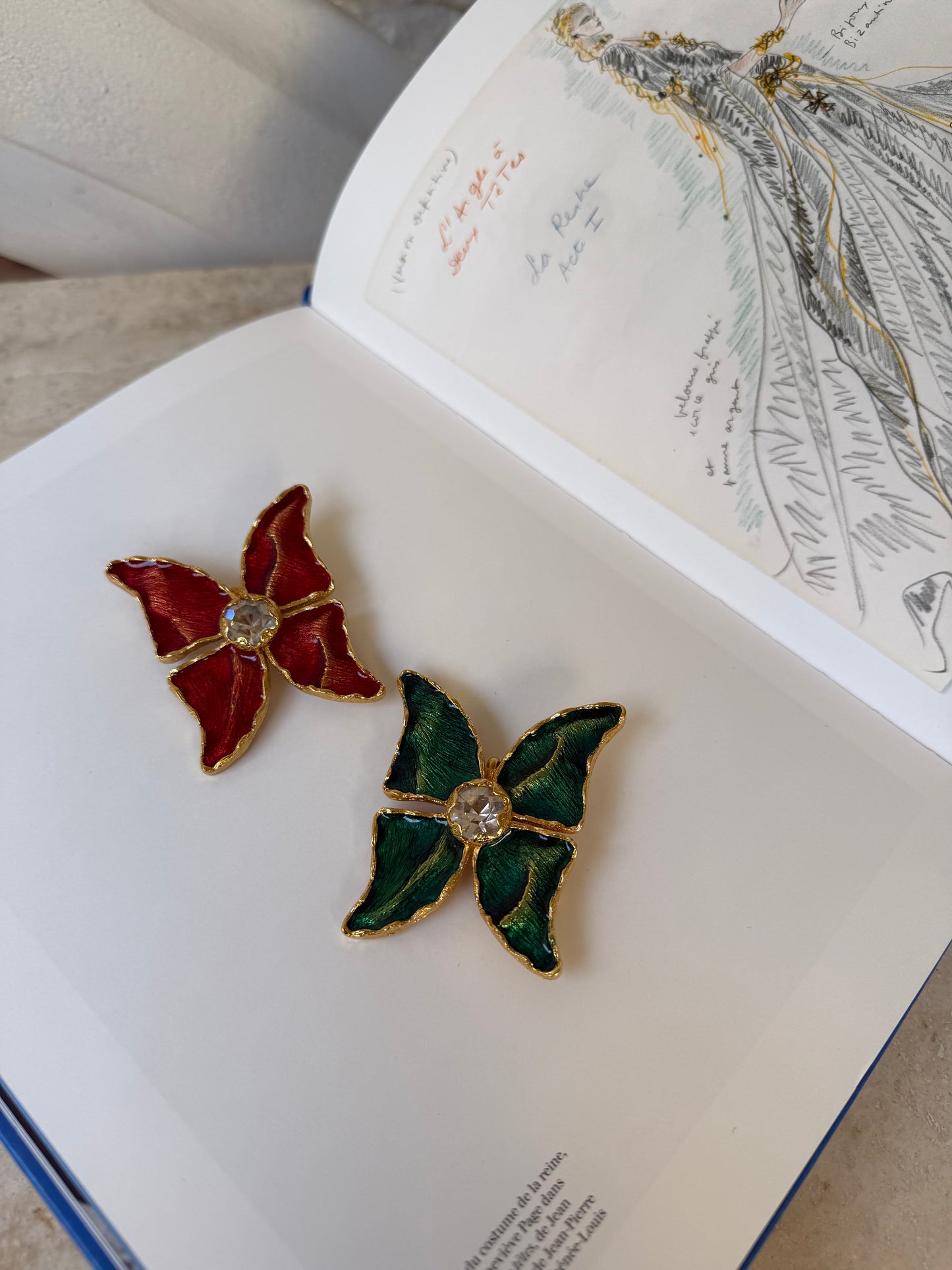 Pair of Yves Saint Laurent vintage broches/pendants designed by Robert Goossens