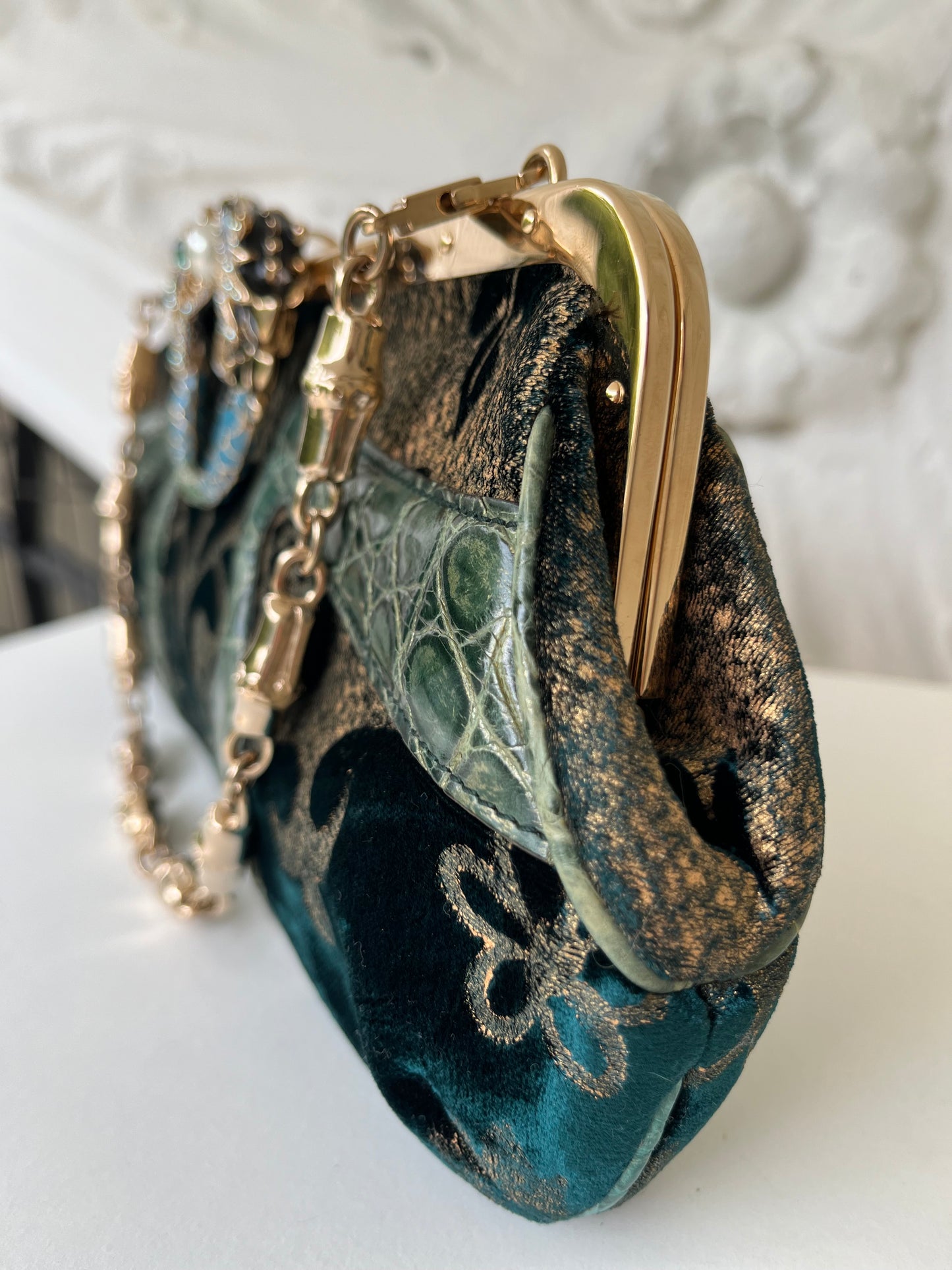 Iconic extremely rare Tom Ford for Gucci Damask « Dragon » purse clutch FW 2004