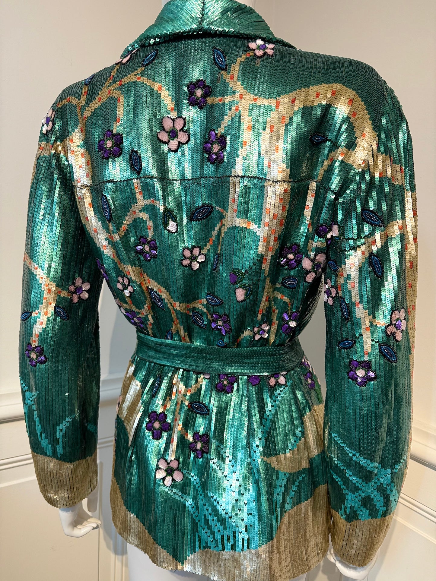 Rare Vintage Valentino Garavani AW 1993 Runway evening embroidered beaded jacket