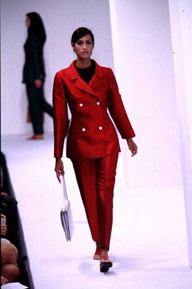 Documented Early Dolce&Gabbana Runway Silk Jacket SS 1996 worn by Yasmeen Ghauri