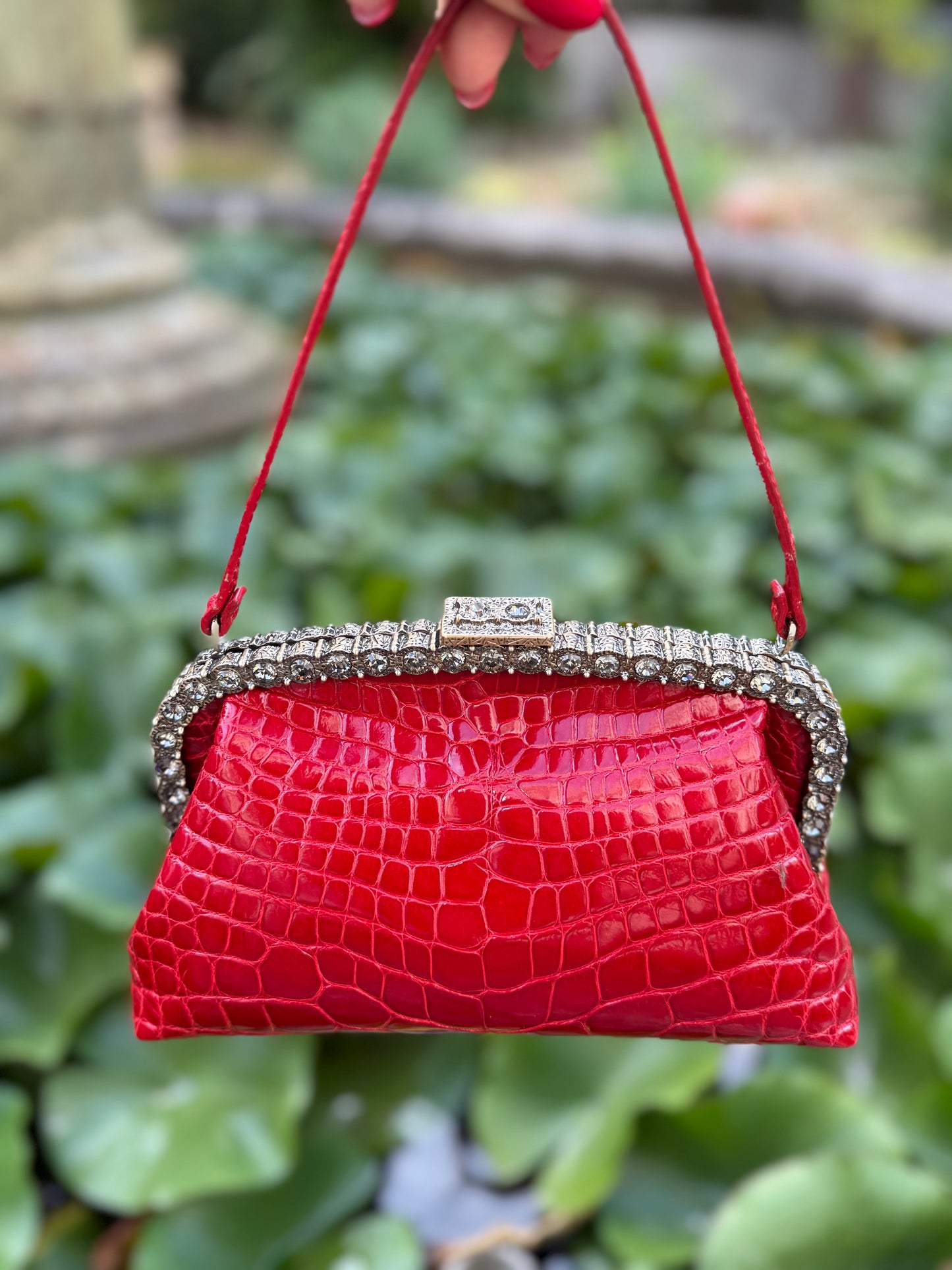 Rare Valentino F/W 2005 Runway crocodile skin clutch purse