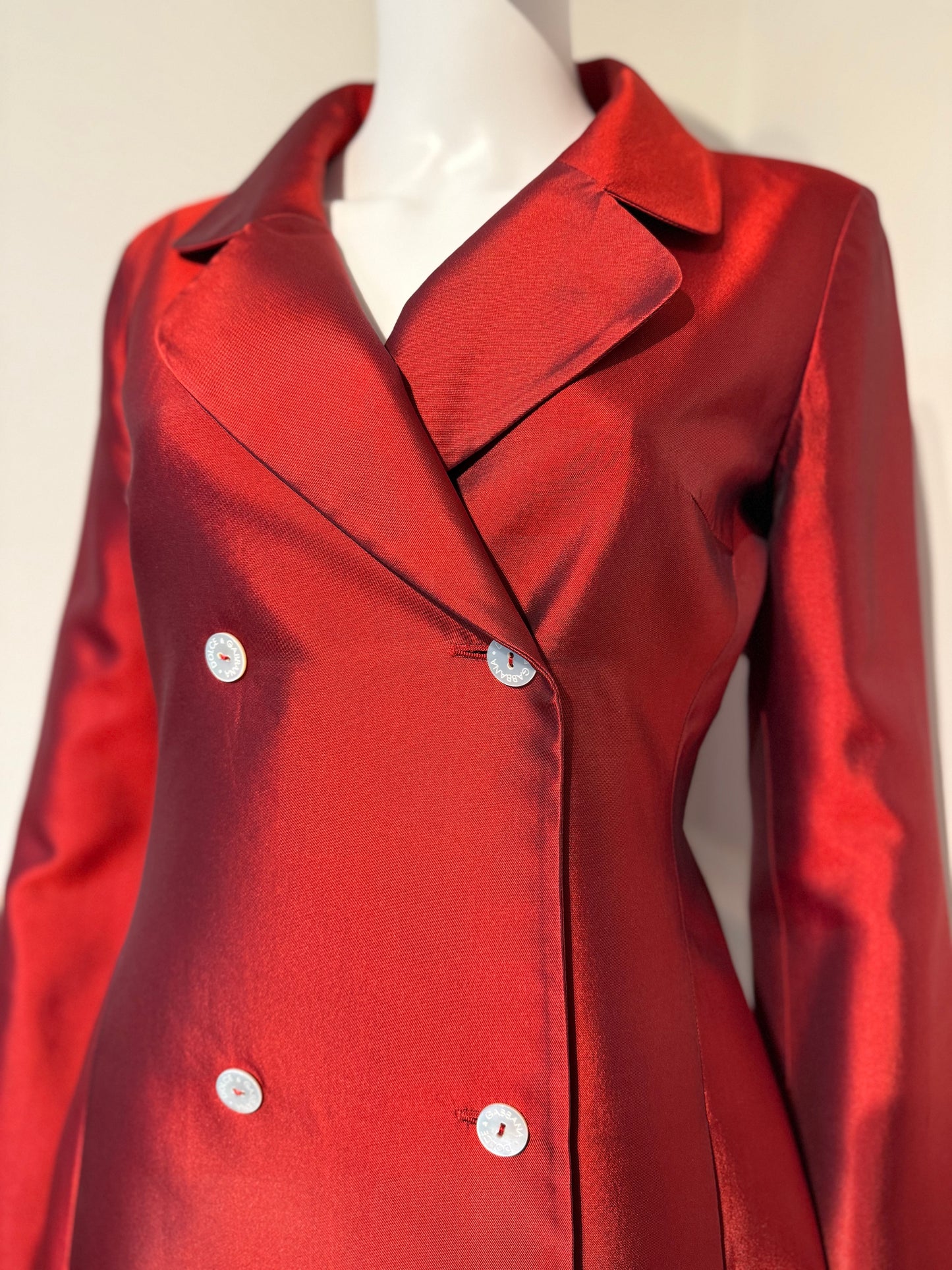 Documented Early Dolce&Gabbana Runway Silk Jacket SS 1996 worn by Yasmeen Ghauri