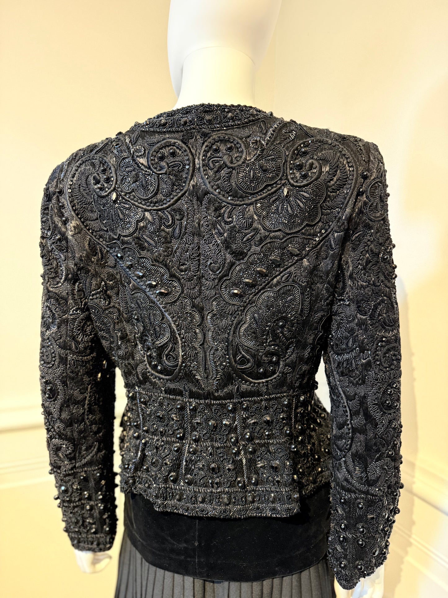 Oscar de la Renta Fall/Winter 1991 runway evening jacket fully hand-embroidered