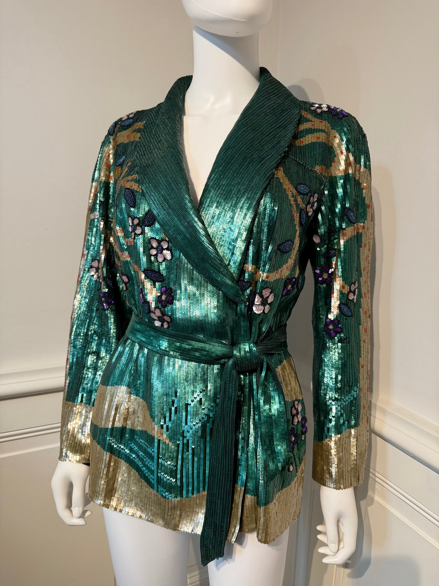 Rare Vintage Valentino Garavani AW 1993 Runway evening embroidered beaded jacket