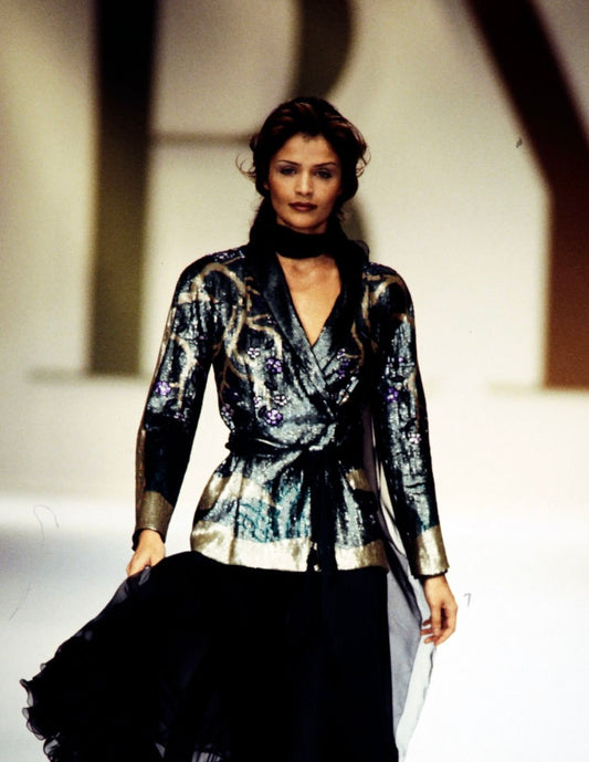 Rare Vintage Valentino Garavani AW 1993 Runway evening embroidered beaded jacket