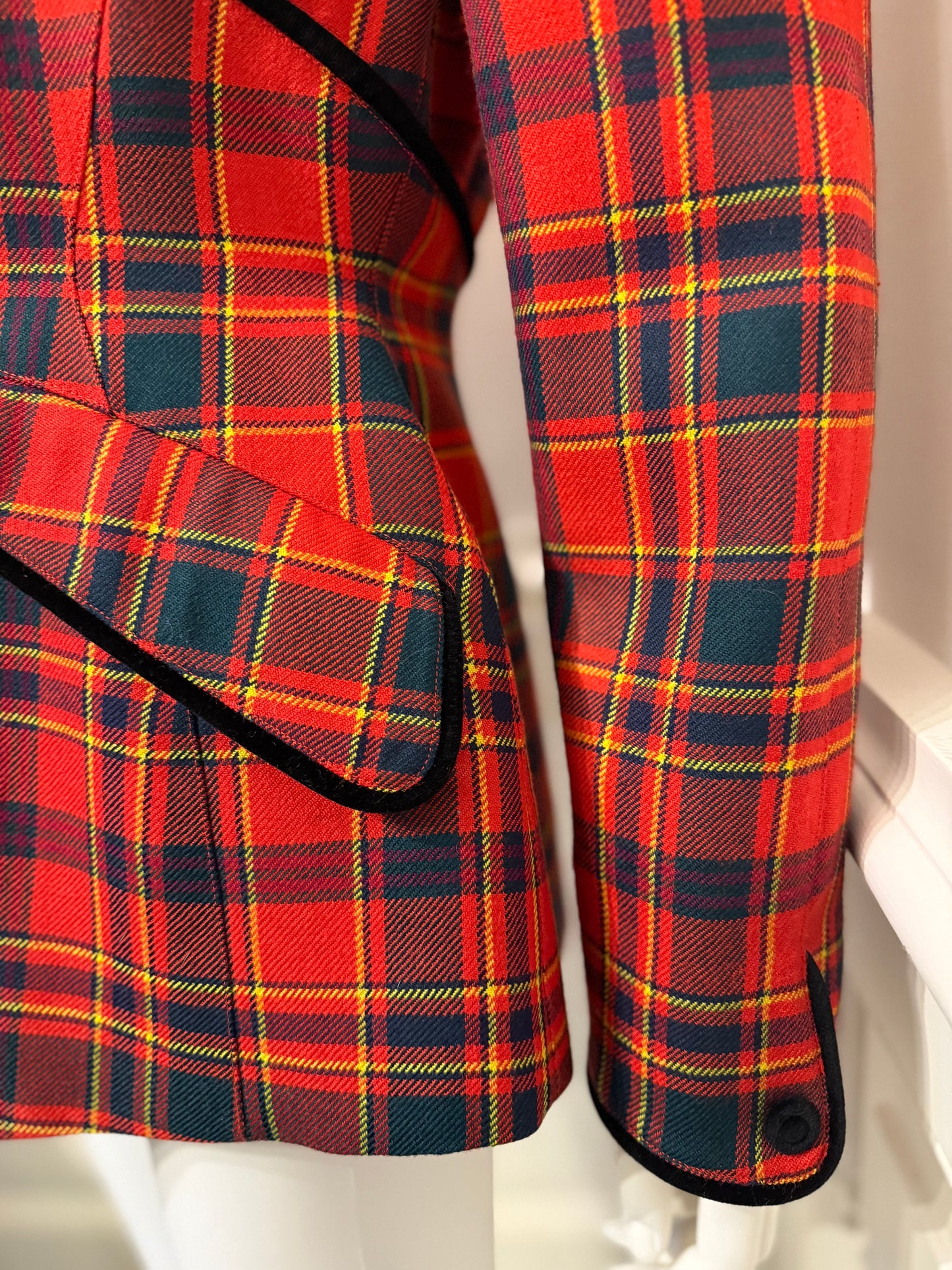 Tierry Mugler Vintage plaid wool jacket in couturier’s signature cut