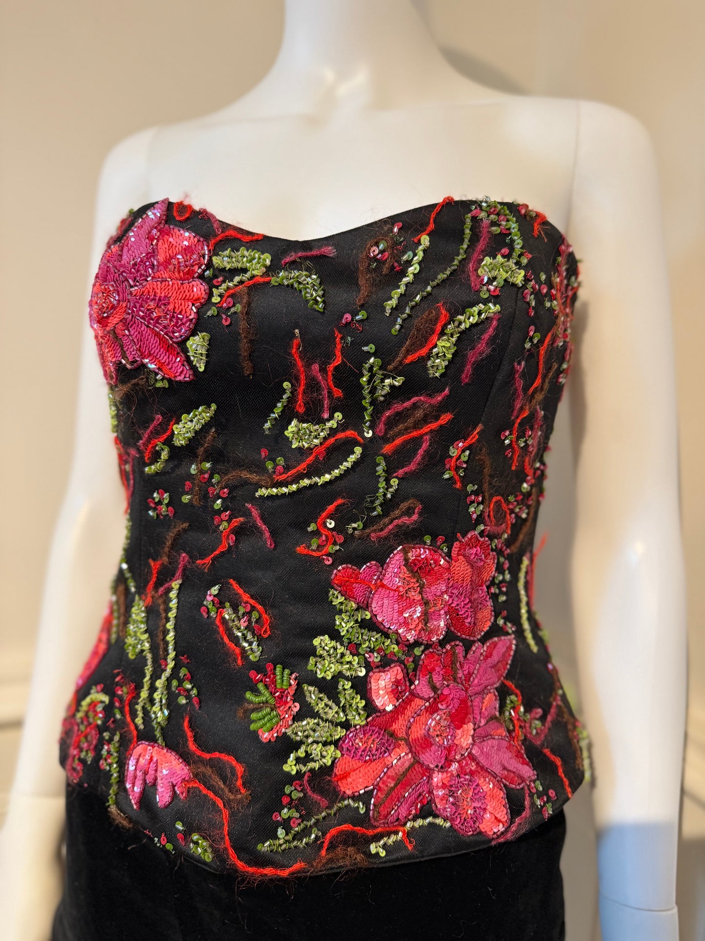 Vintage Armani embroidered top bustier