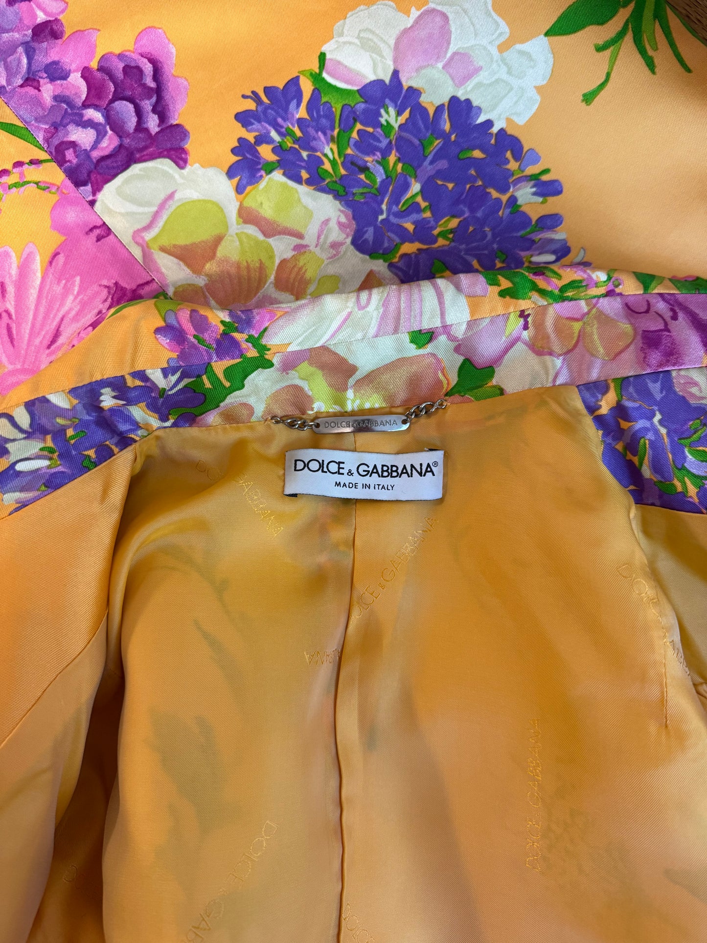 Dolce & Gabbana 2000s Floral Silk Twill Ensemble (Dress   Jacket)