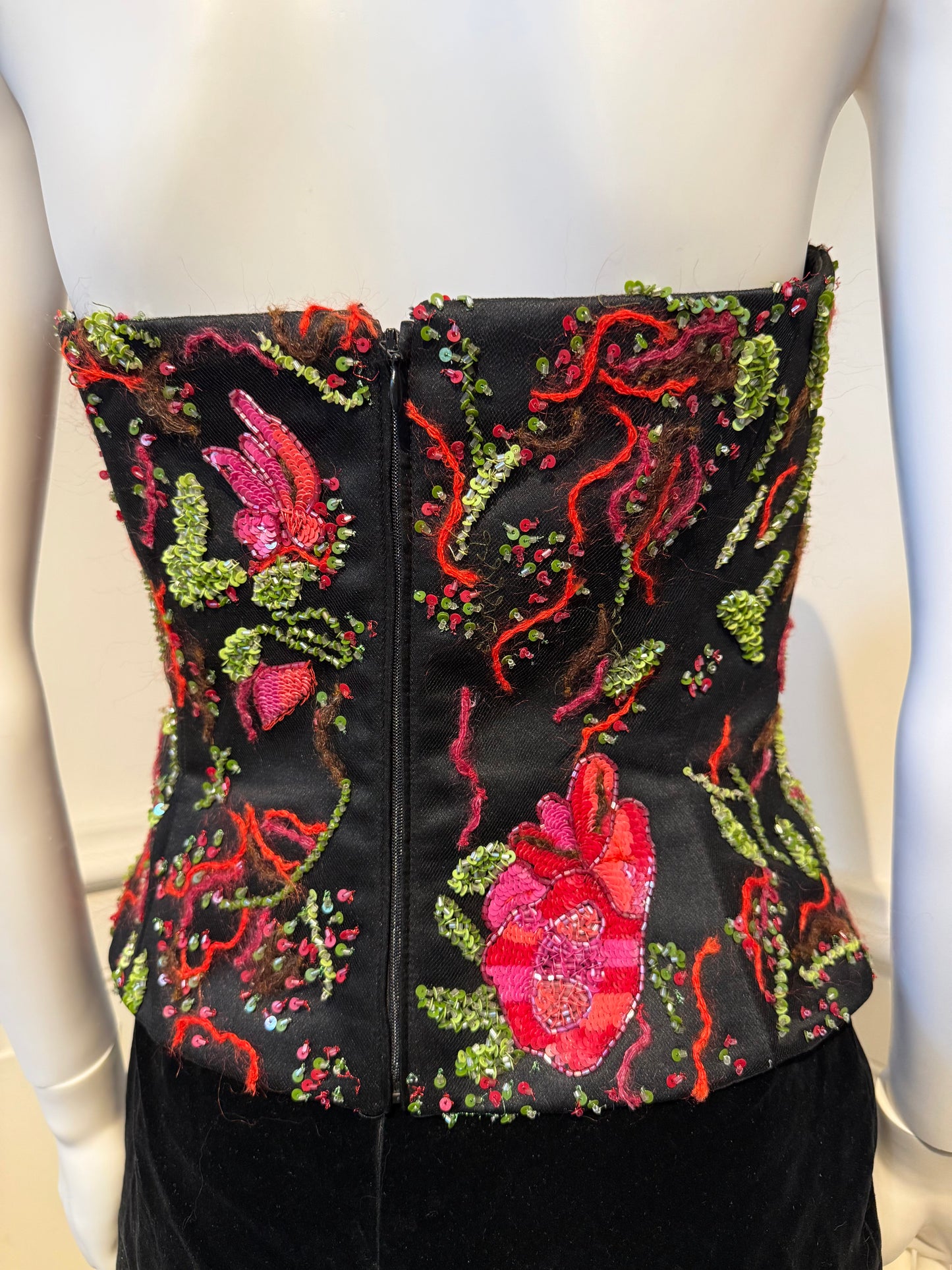 Vintage Armani embroidered top bustier