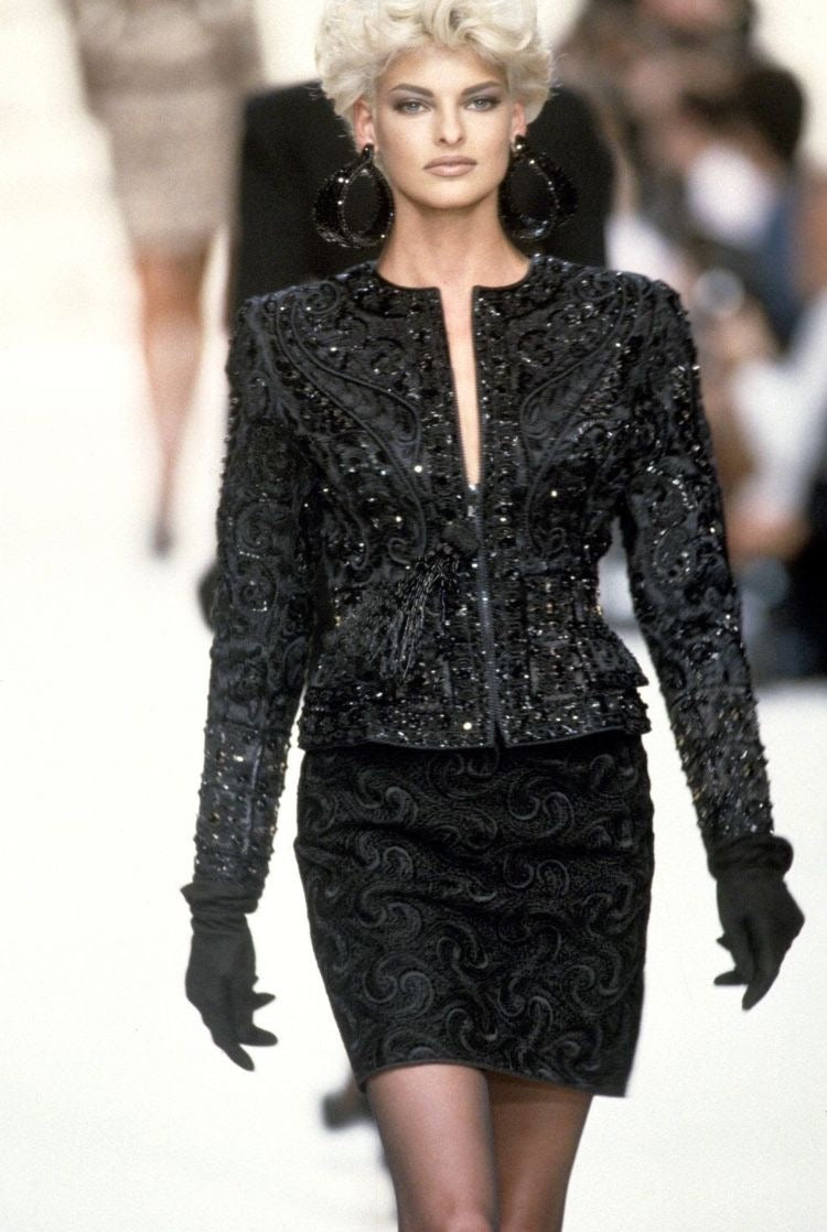 Oscar de la Renta Fall/Winter 1991 runway evening jacket fully hand-embroidered