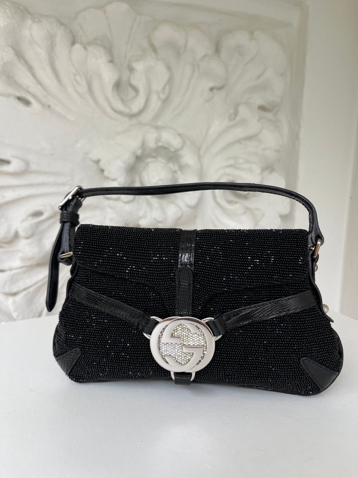 Rare 2000’s Gucci by Tom Ford interlocking GG beaded micro-bag, pochette